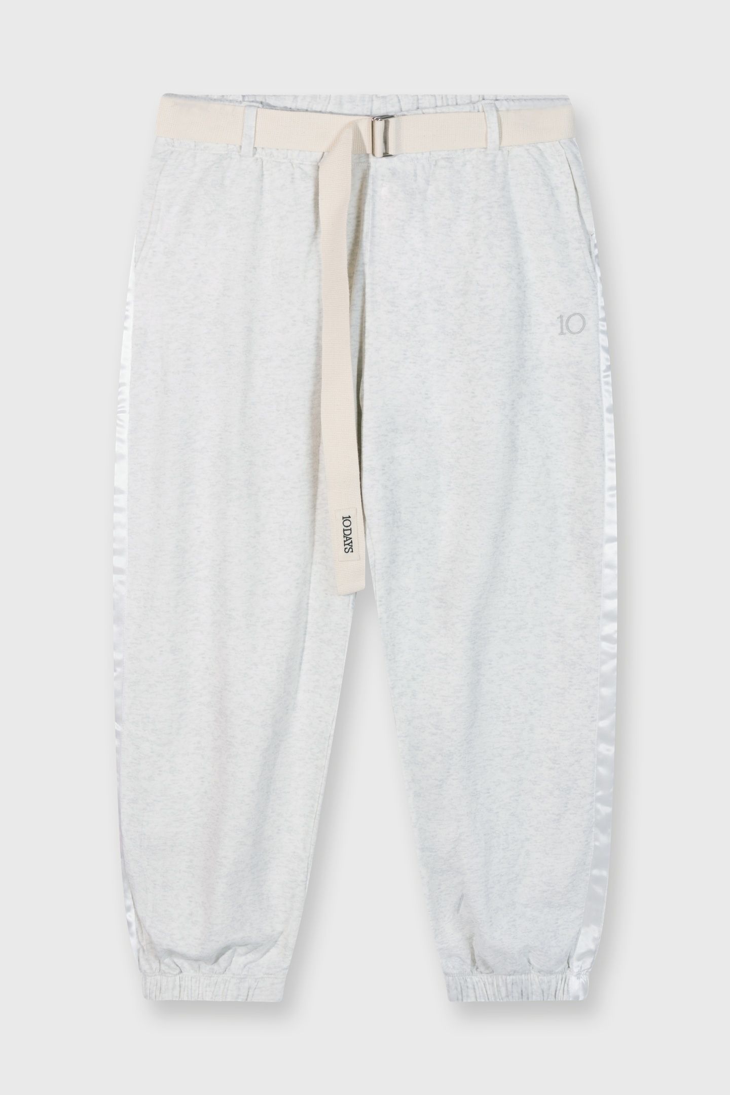 BELTED BAR JOGGER FLEECE WHITE MELEE 1