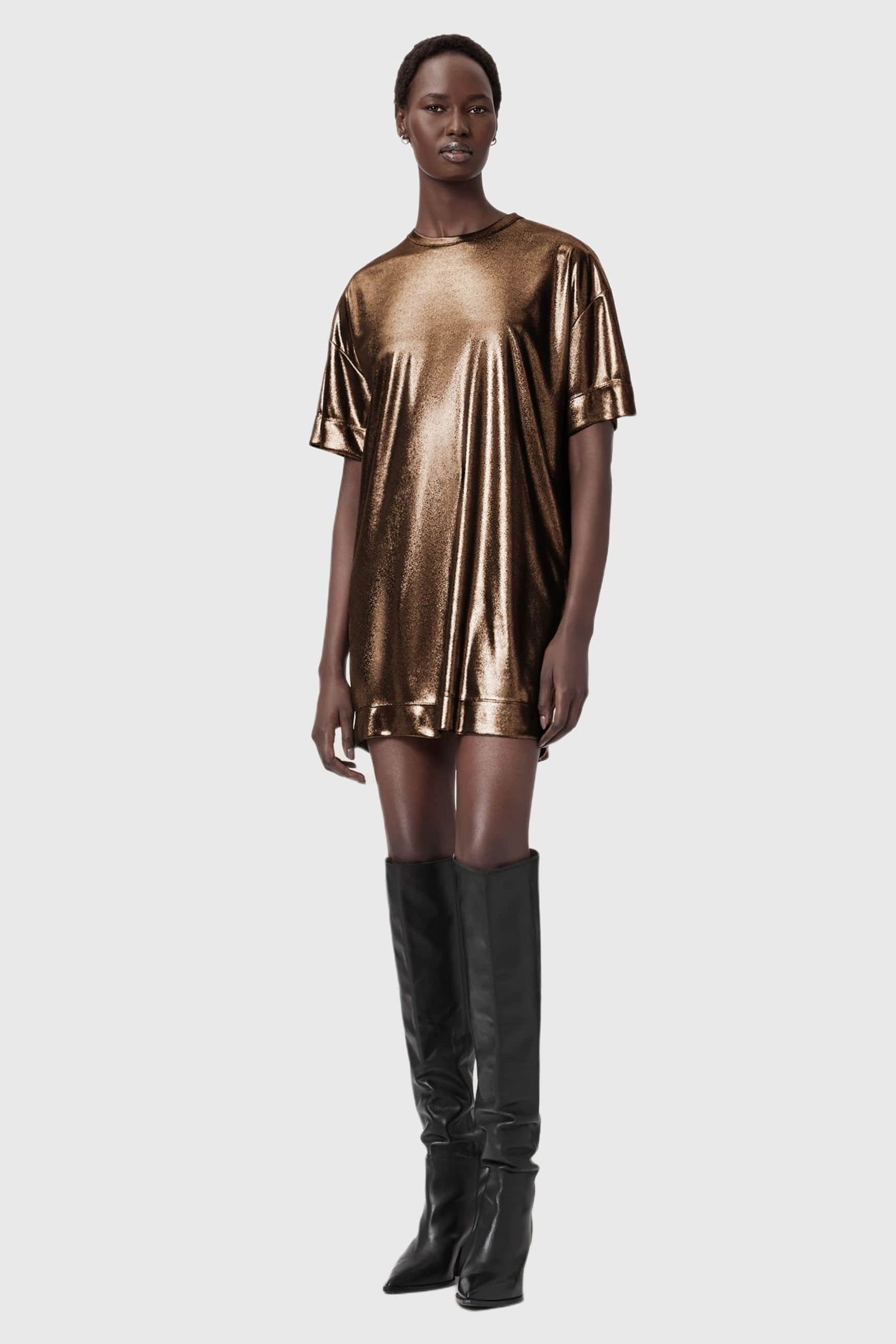 SPARKLE TEE DRESS BRONZE GOLD 7