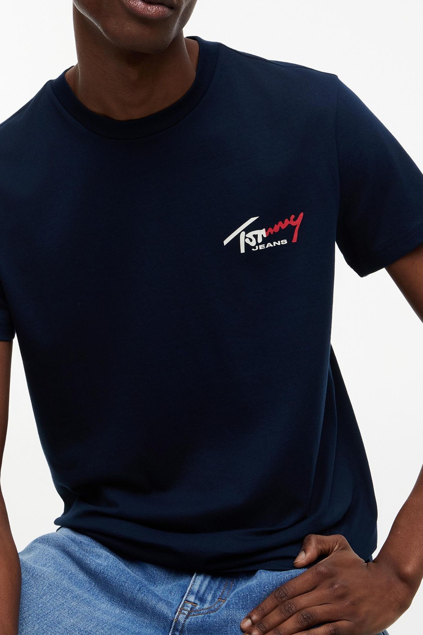 SLIM SIGN CHEST T-SHIRT DARK NIGHT NAVY 4