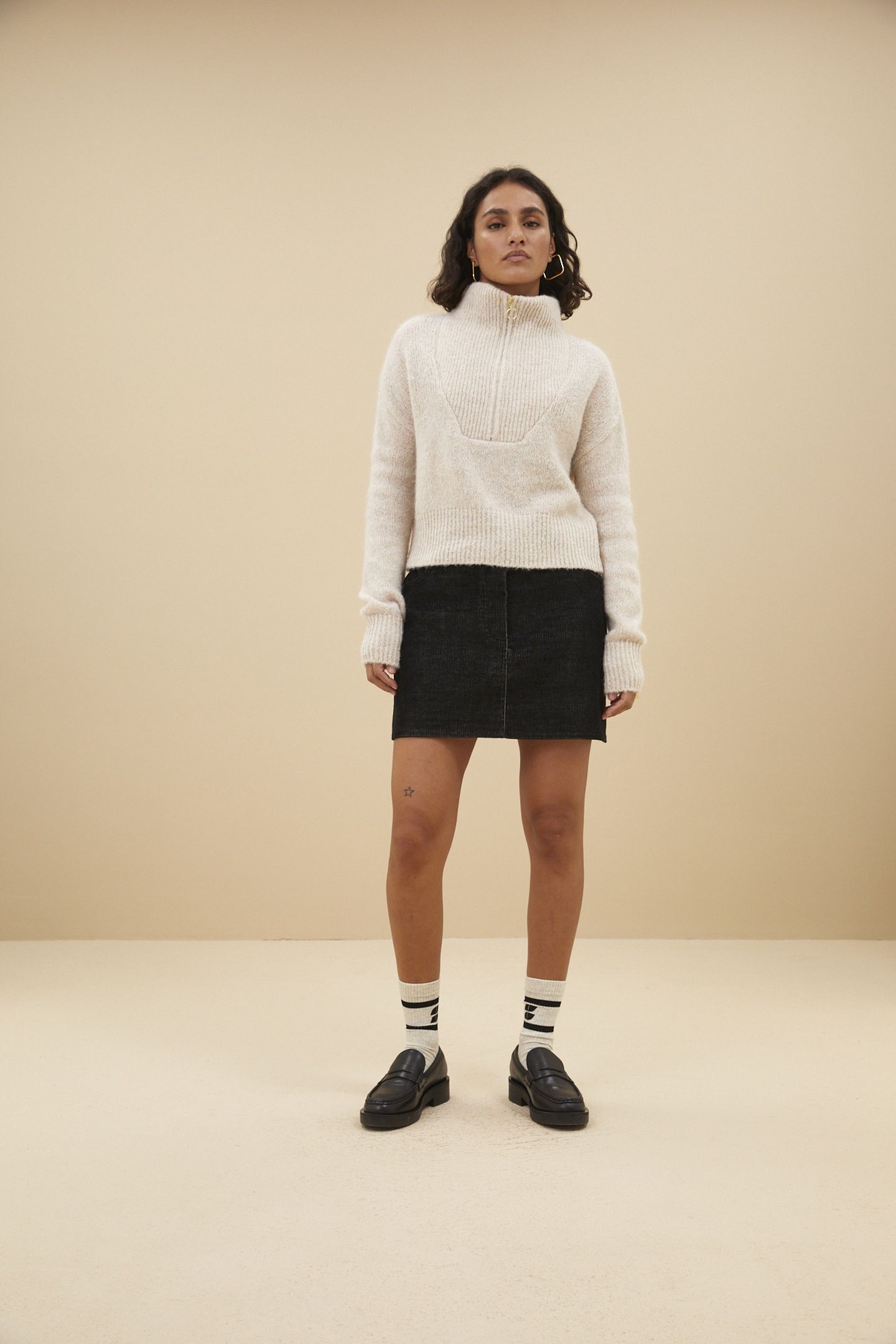 JOSIE CORD SKIRT BLACK 1