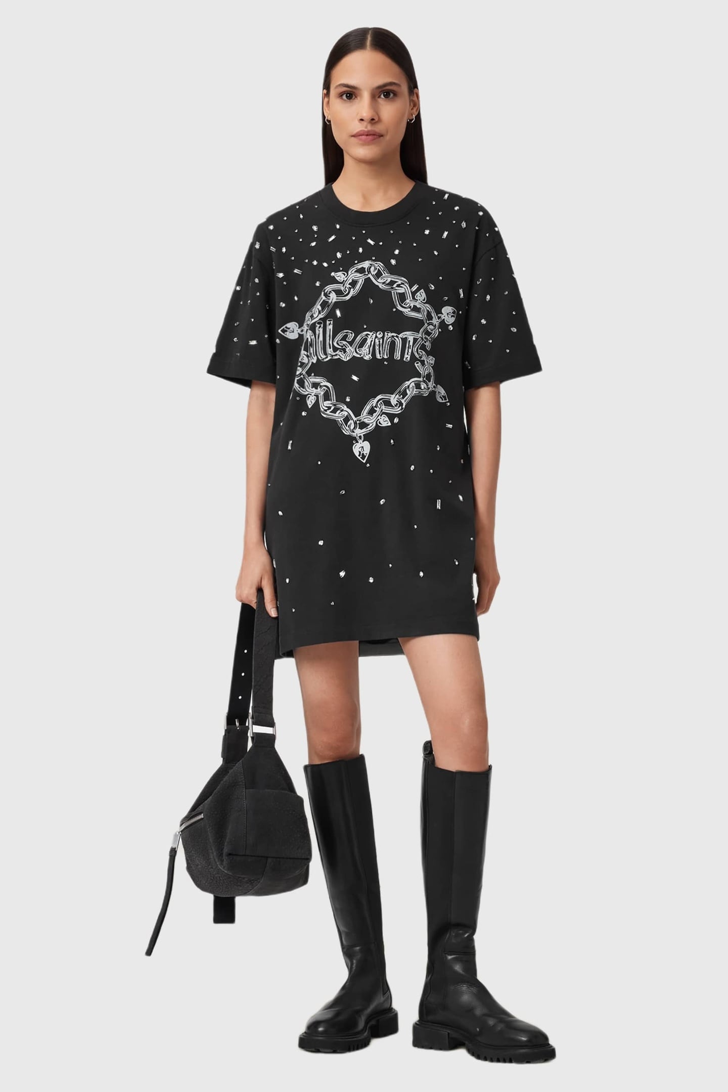 DRIP SCATTER DRESS WASHED BLACK 1