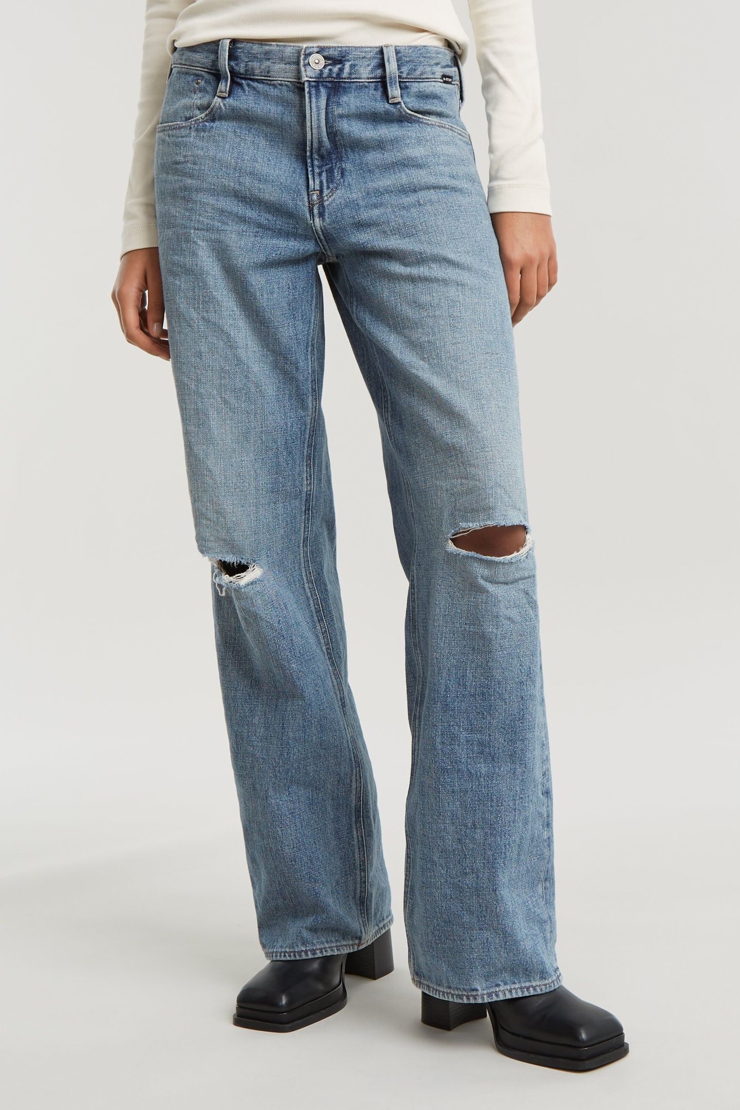 JUDEE LOOSE JEANS ANTIQUE FADED RIPPED FJORD 2