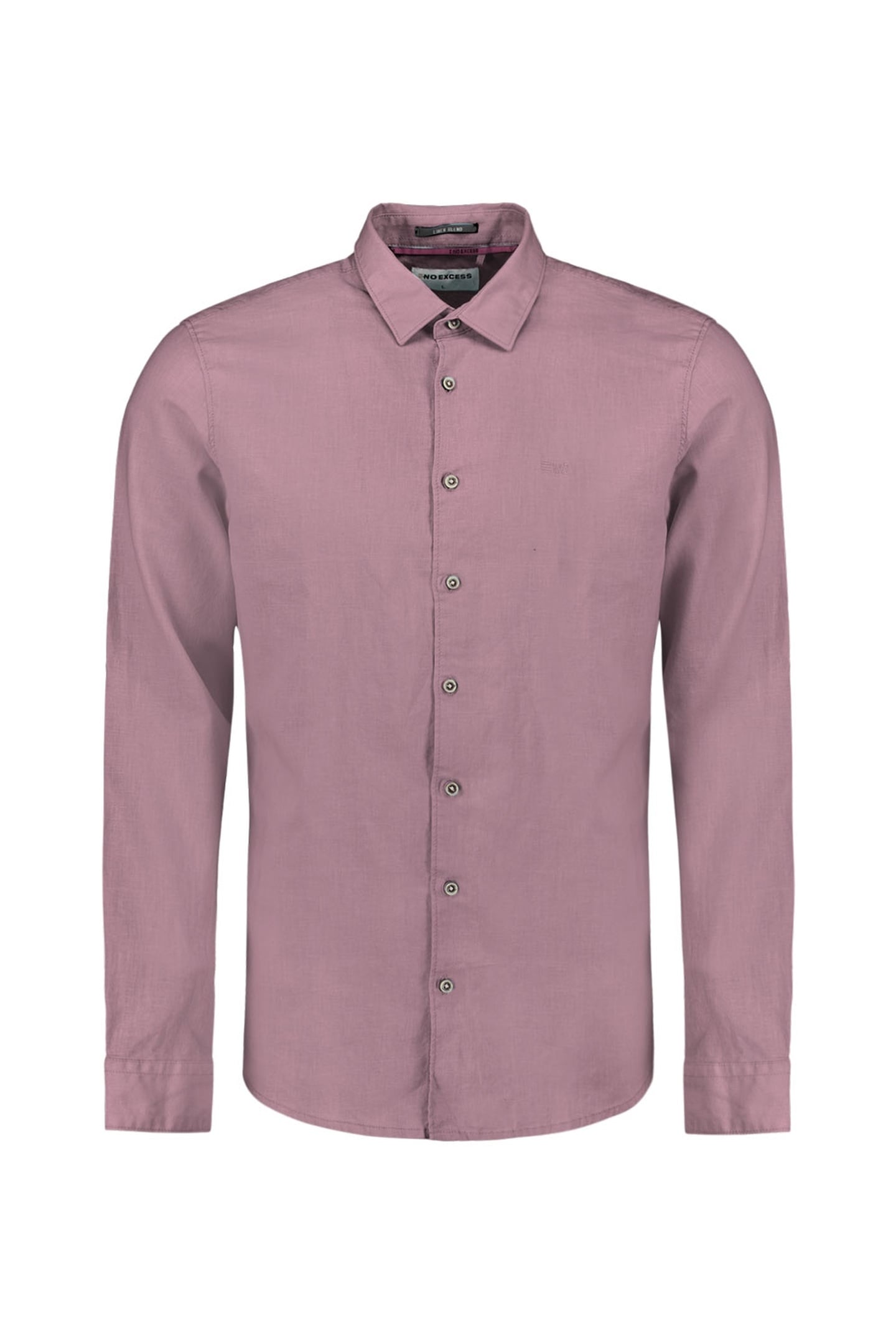 SHIRT SOLID WITH LINEN MAUVE 1