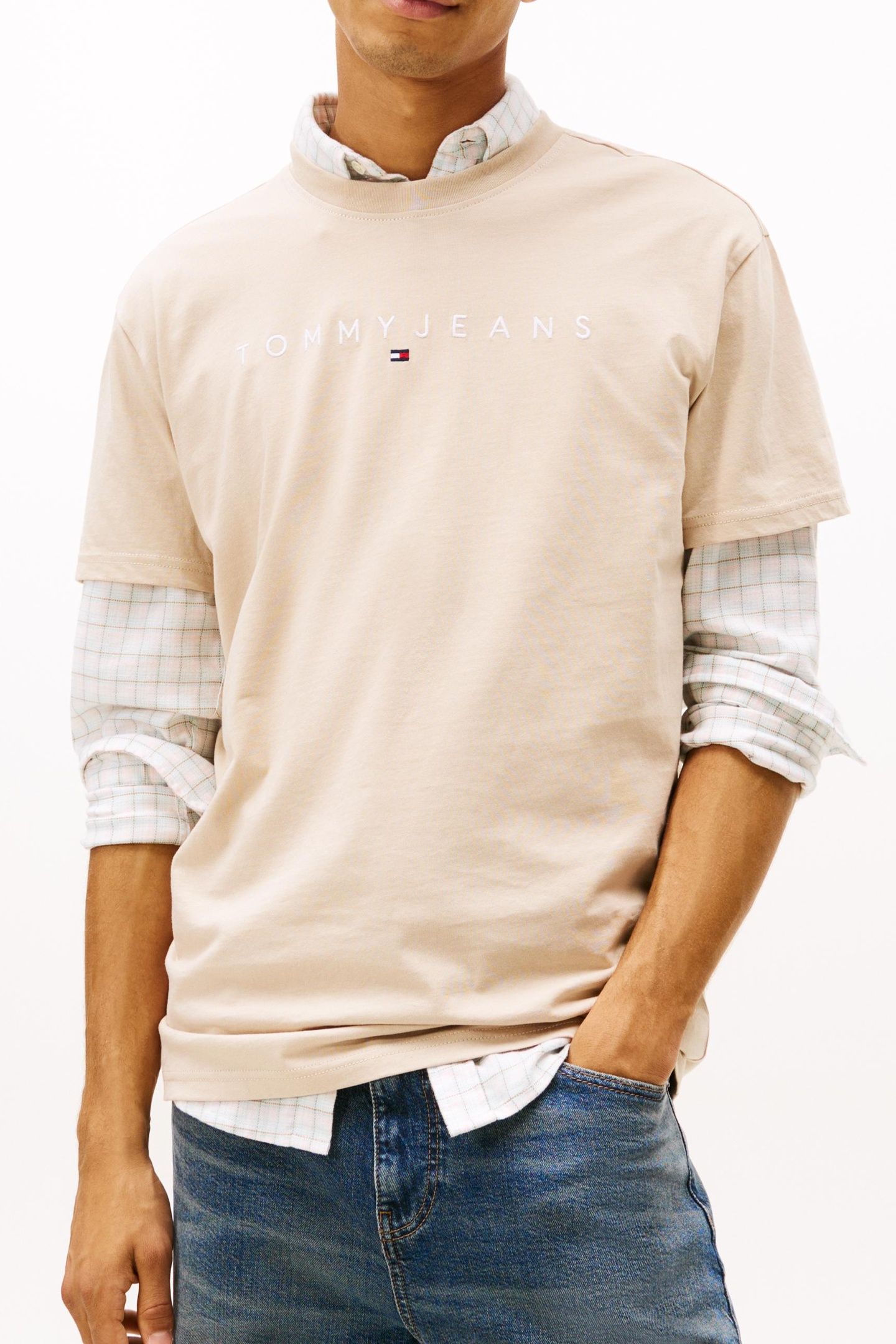 REGULAR LINEAR LOGO T-SHIRT GULF SAND 1