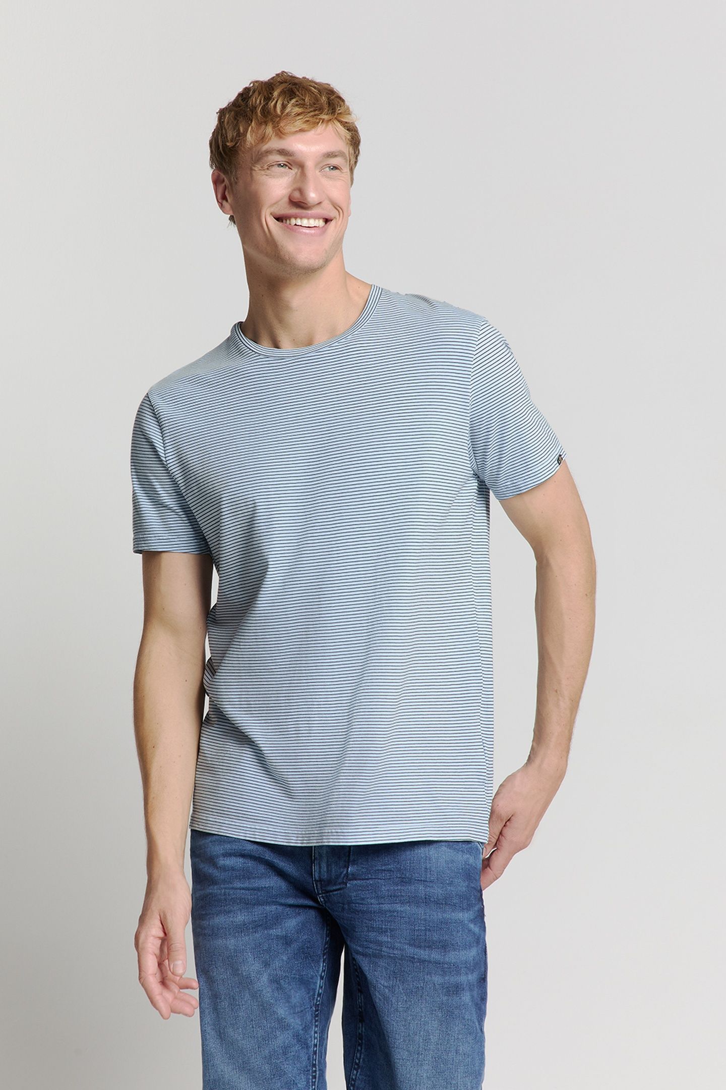 T-SHIRT CREWNECK STRIPES SKY 1