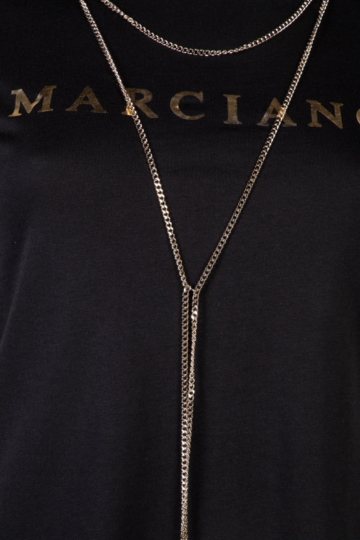 MARCIANO BY GUESS OLIVIA SS CHAIN TEE JET BLACK 4