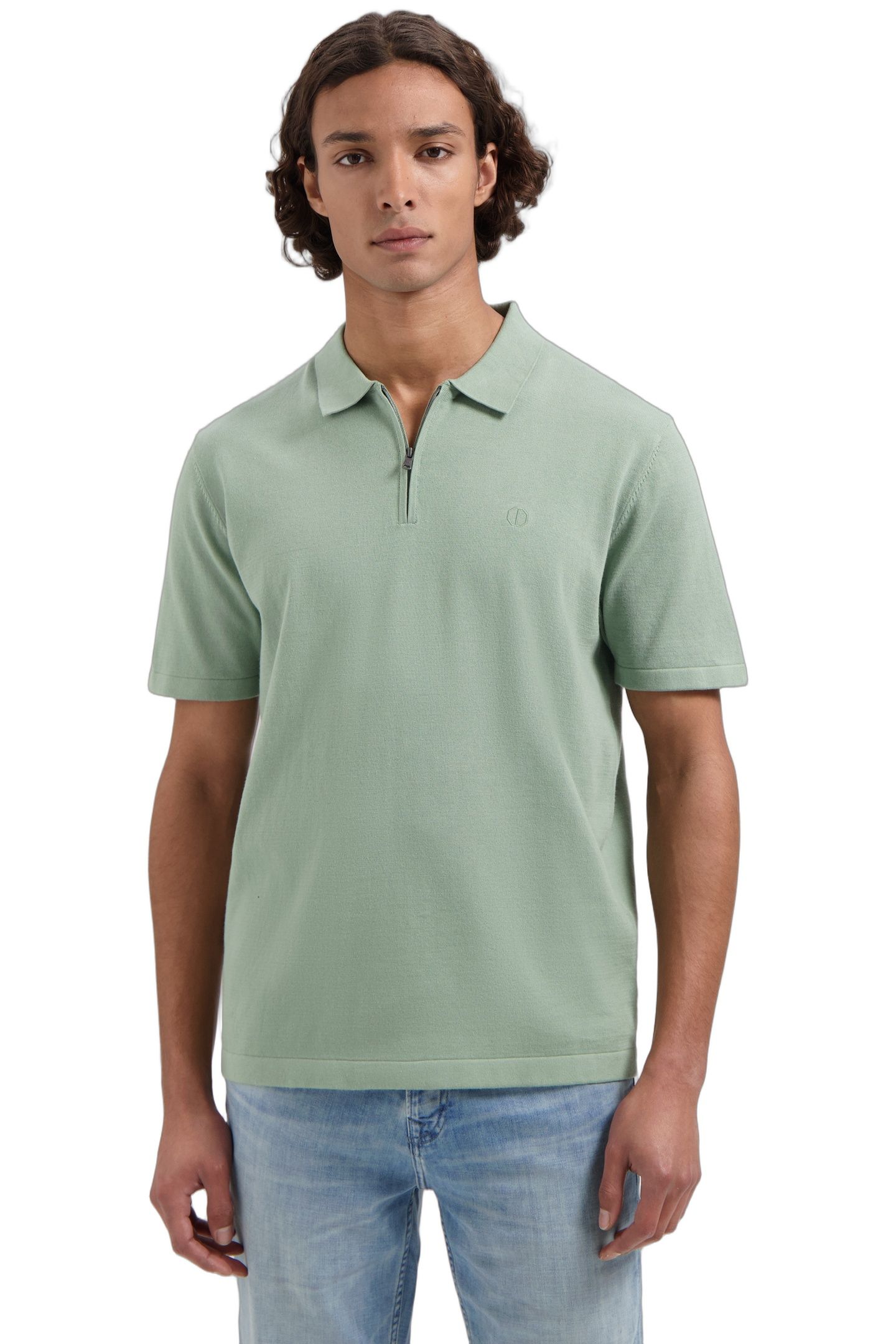 DS-DORIAN ZIP POLO LILY PAD 1