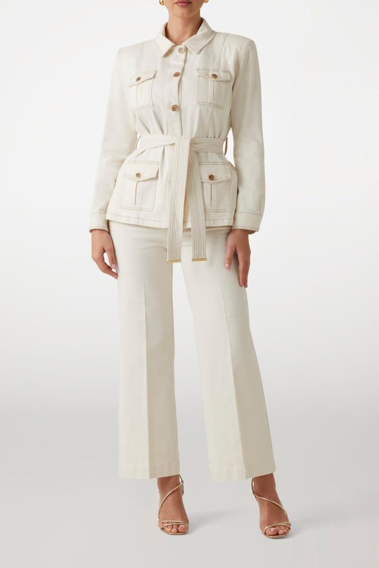 MARCIANO BY GUESS NAOMI WIDE LEG PANT DENIM SANDY SHORE 1