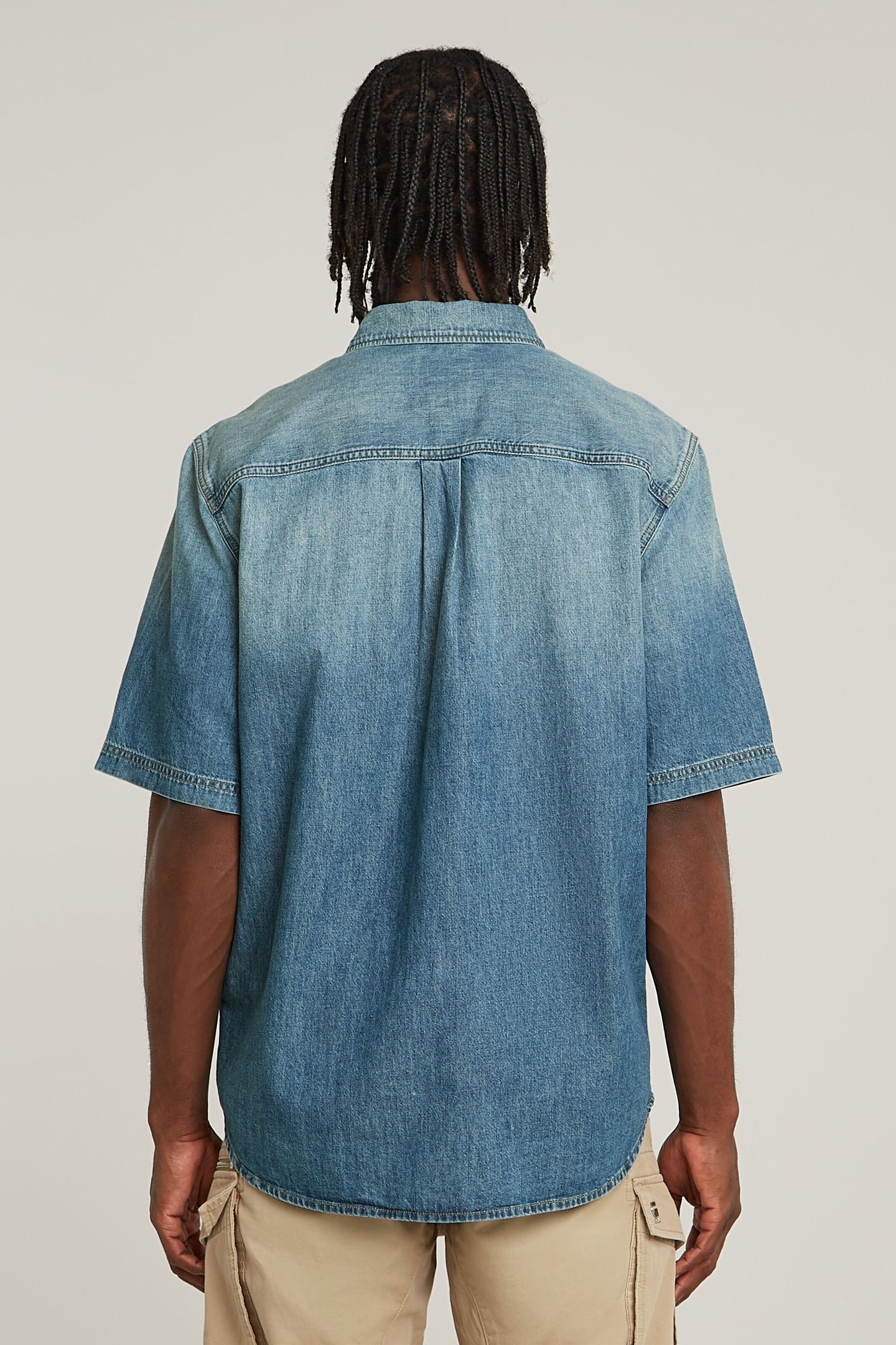 REGULAR DENIM SHIRT S/S SUN FADED THAMES 3