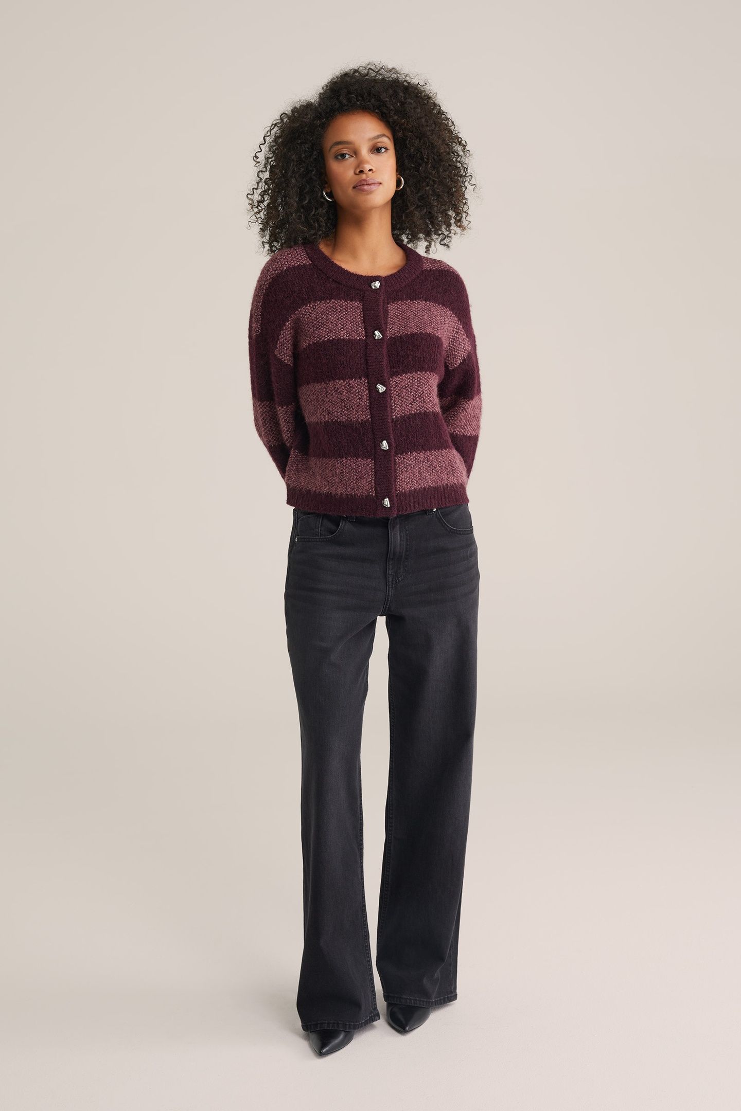 KNITTED CARDIGAN AUBERGINE 3