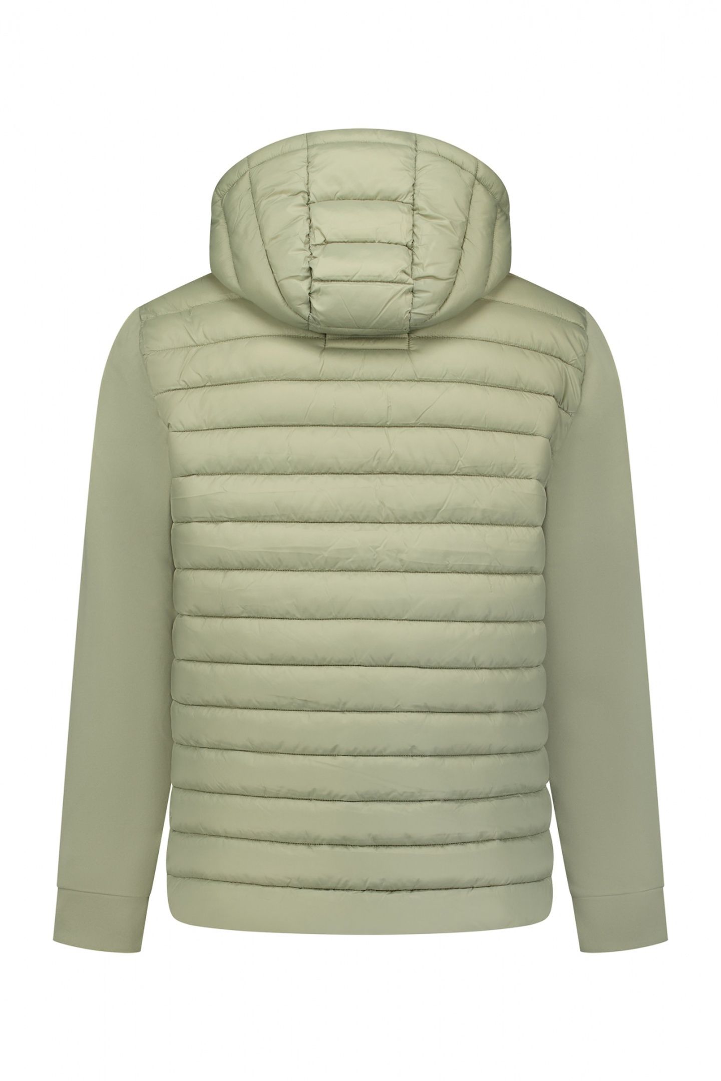JACKET HOODED PADDED MIX WITH SWEAT LIGHT ARMY 2