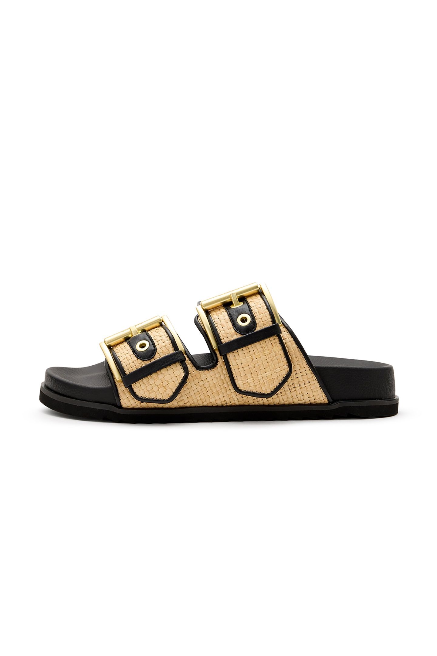SIAN RAFFIA SANDAL NATURAL/BLACK 1