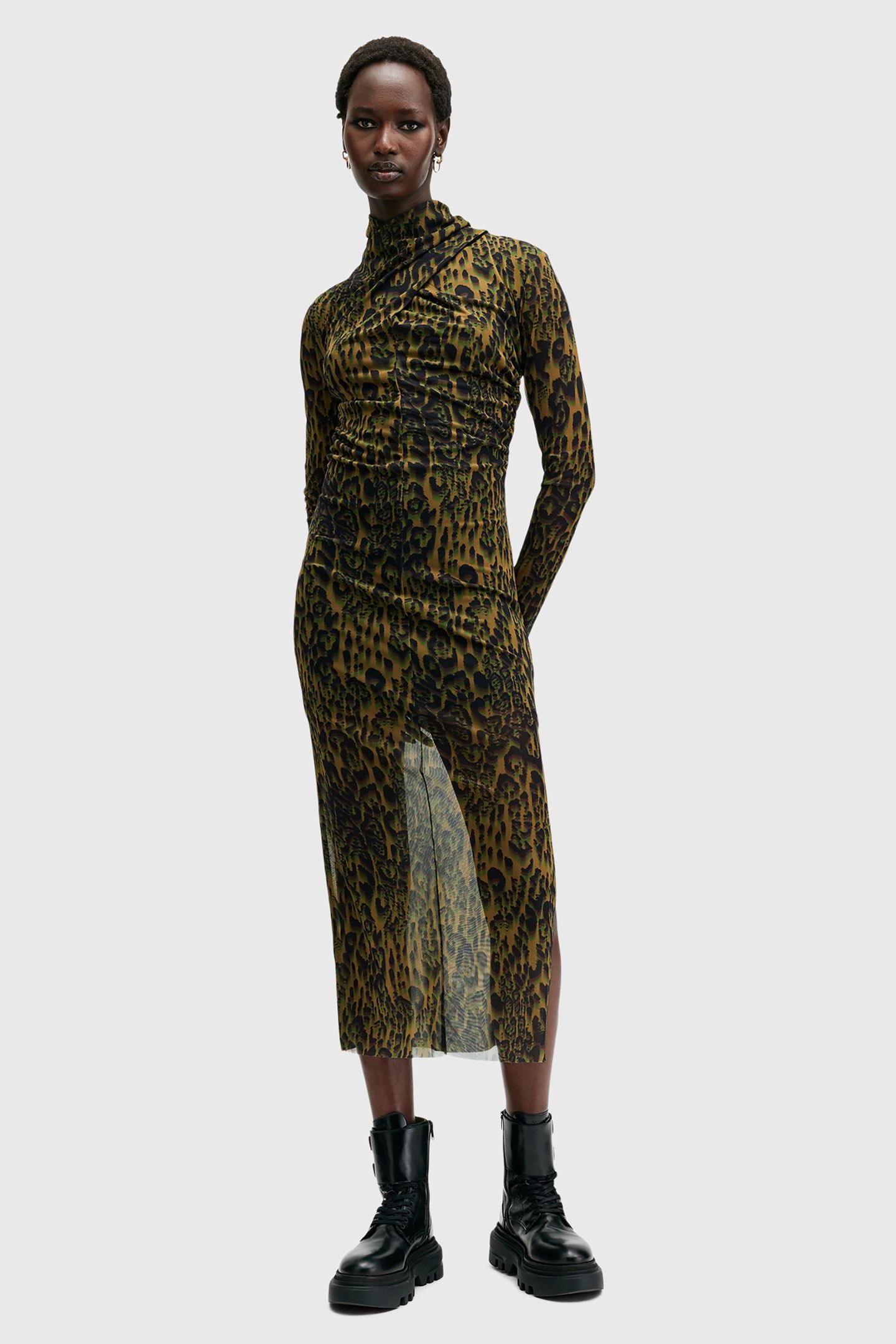 TIA MESH DRESS TERESA KHAKI GREEN 4