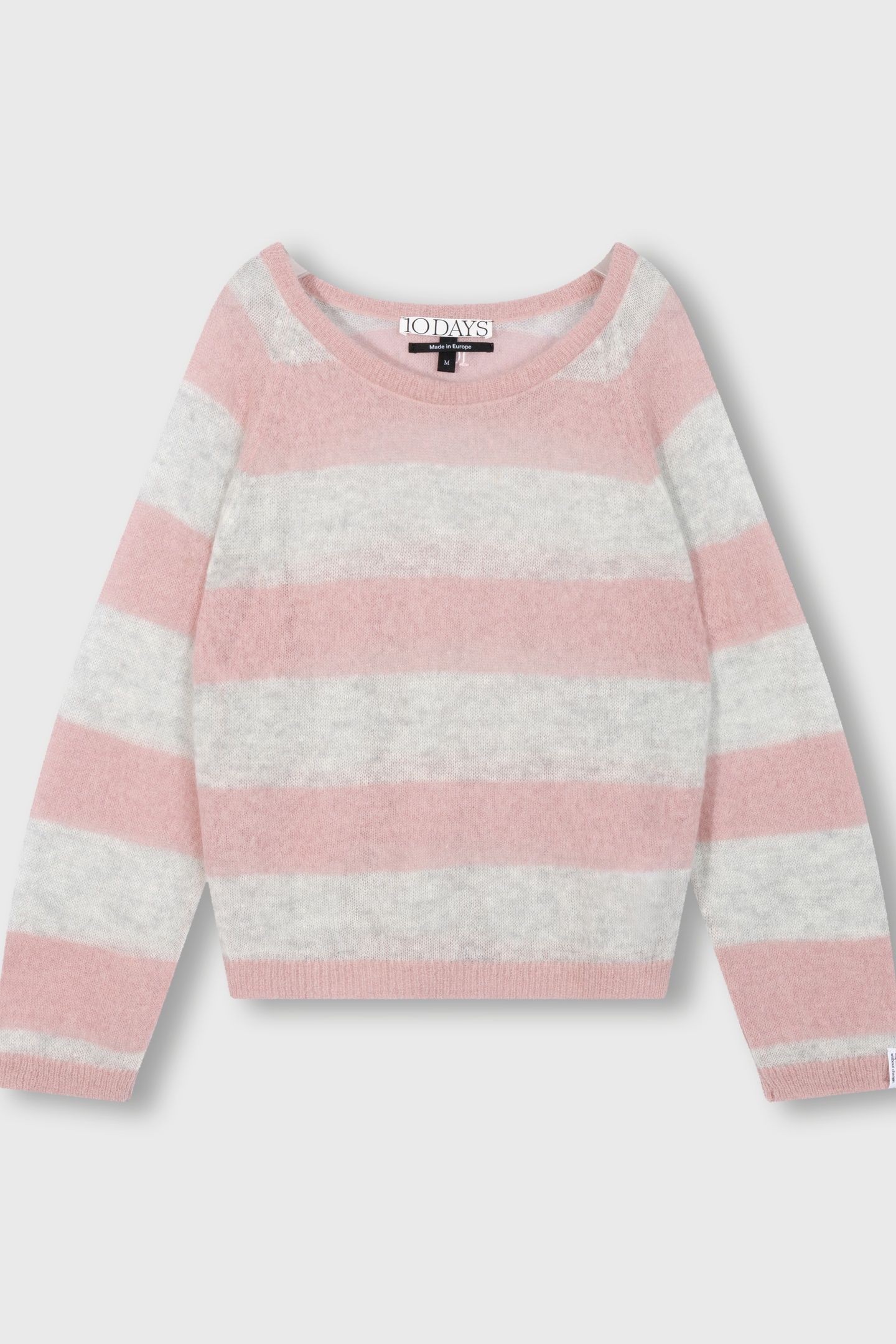 THIN KNIT SWEATER DARK RASPBERRY/WHITE GREY MELEE 4