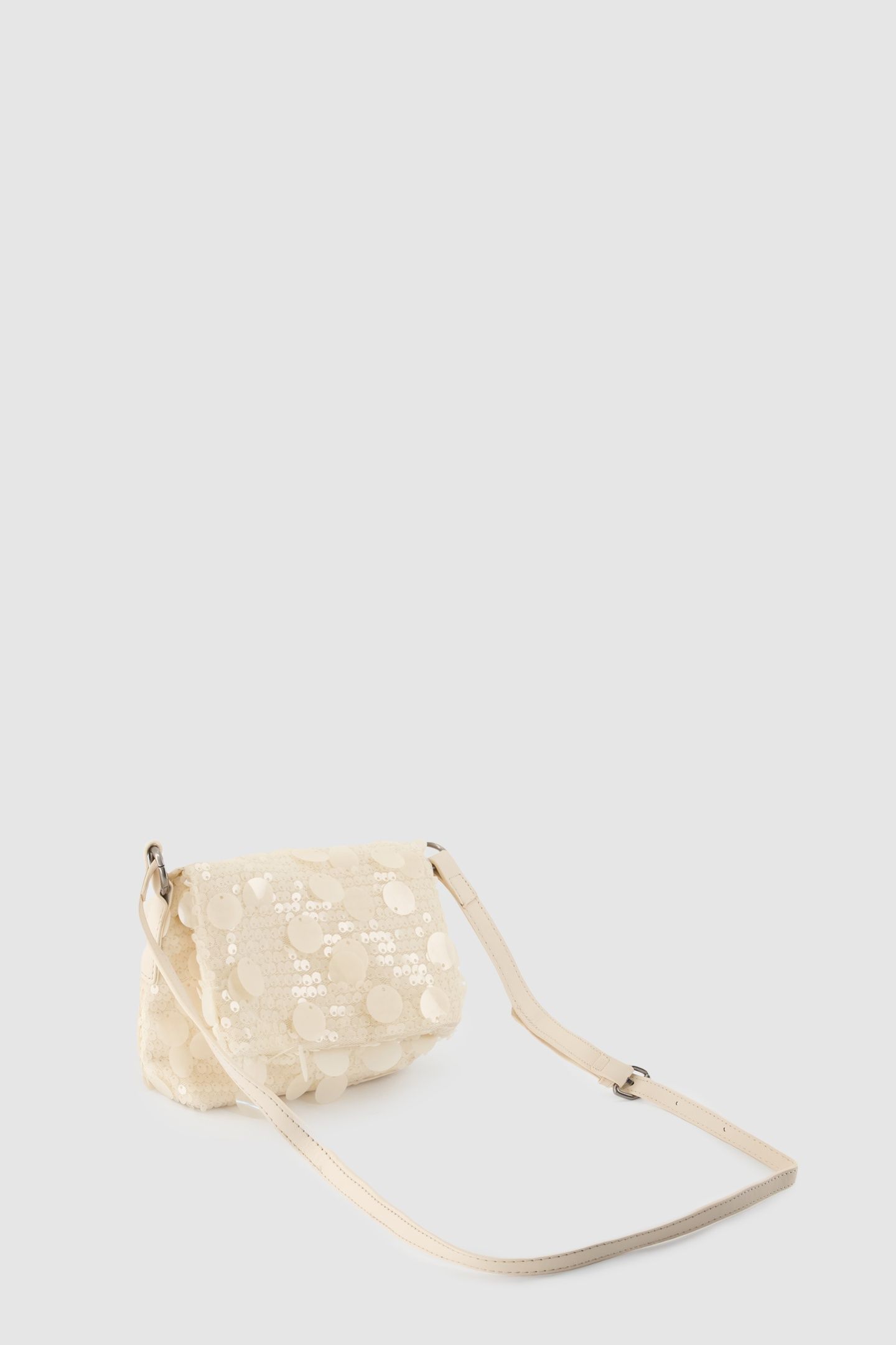 ECRU SEQUIN EMBROIDERY HANDBAG 3