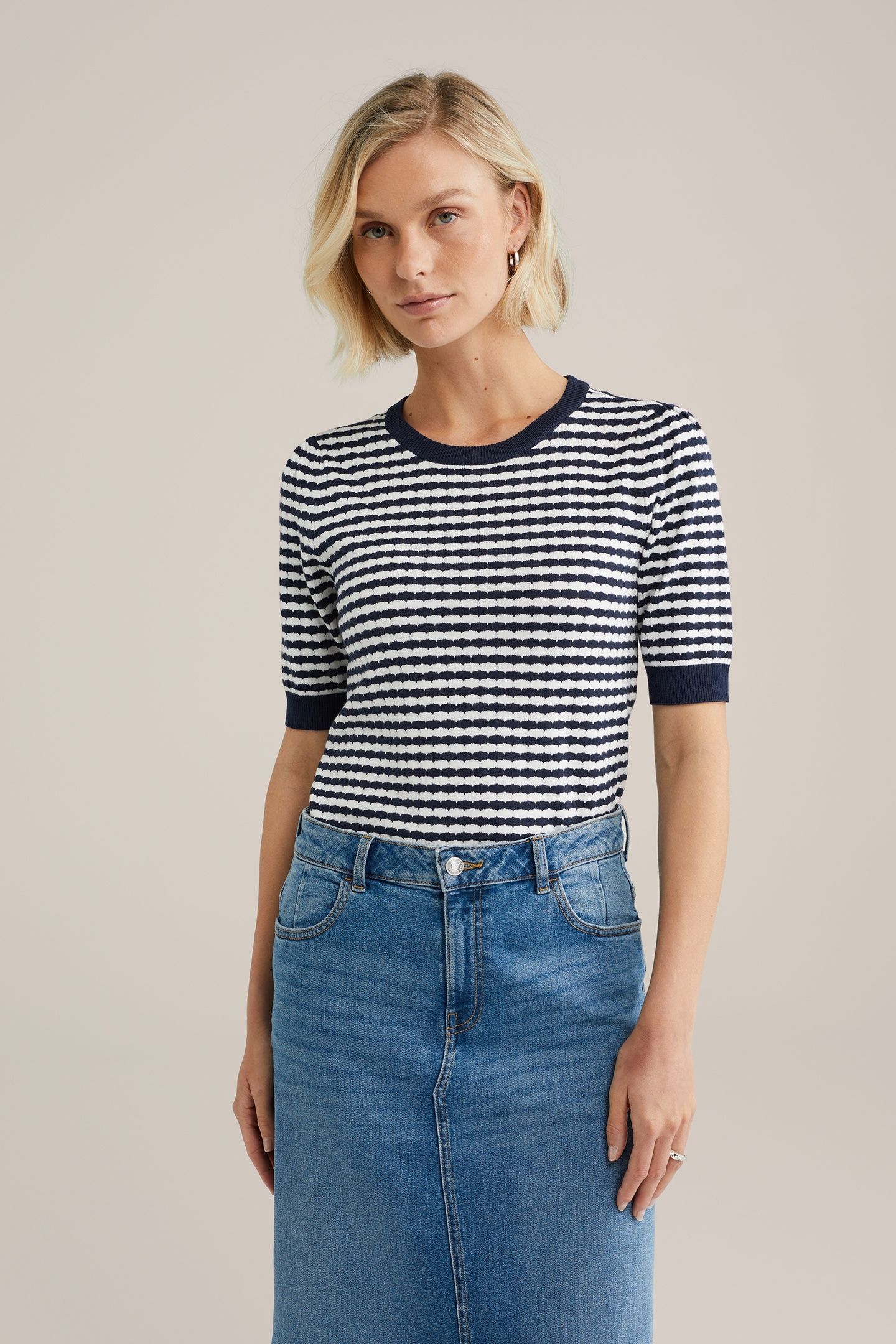 KNITTED PULLOVER NAVY BLUE 2