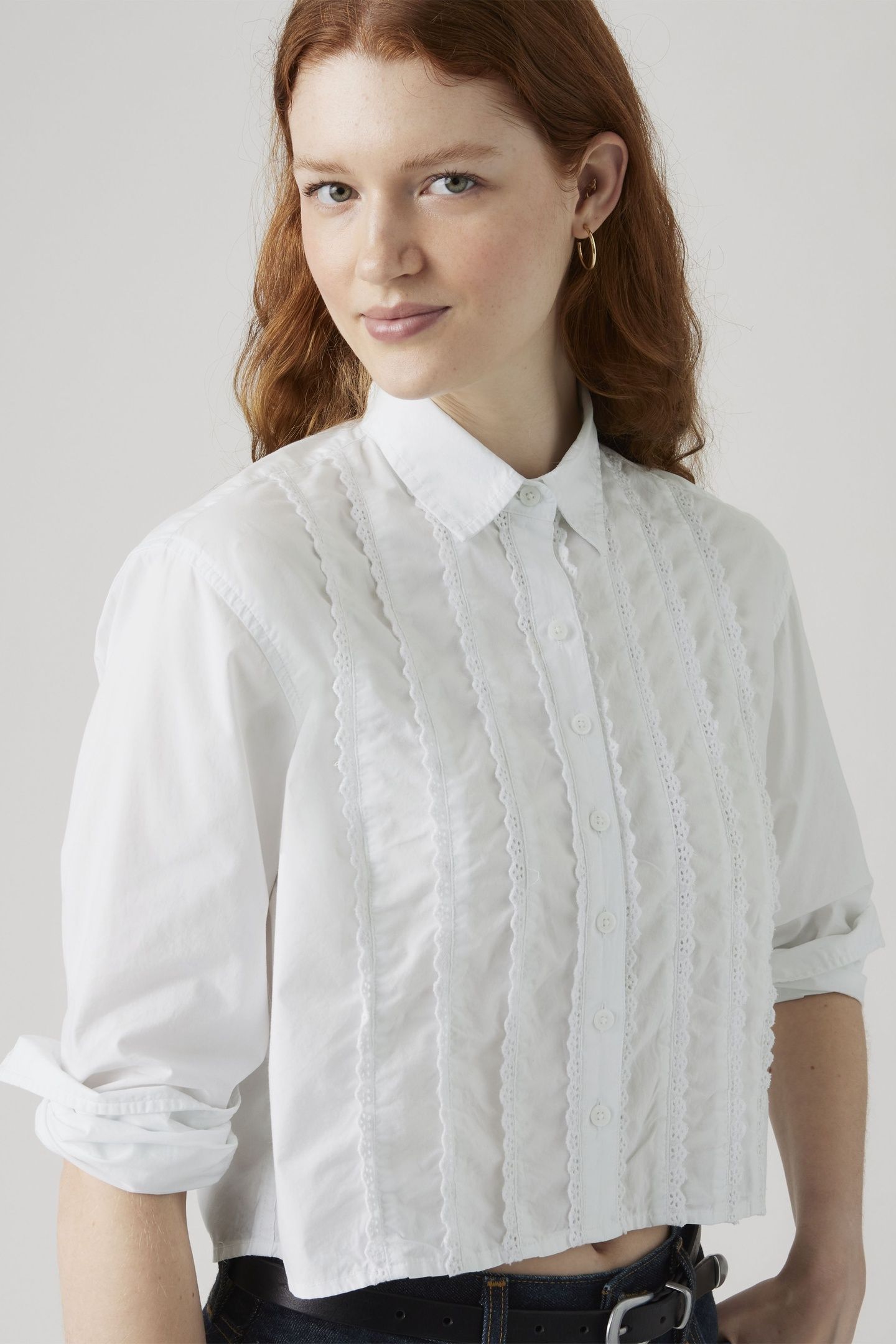 CROPPED HARLIE TUXEDO SHIRT 4