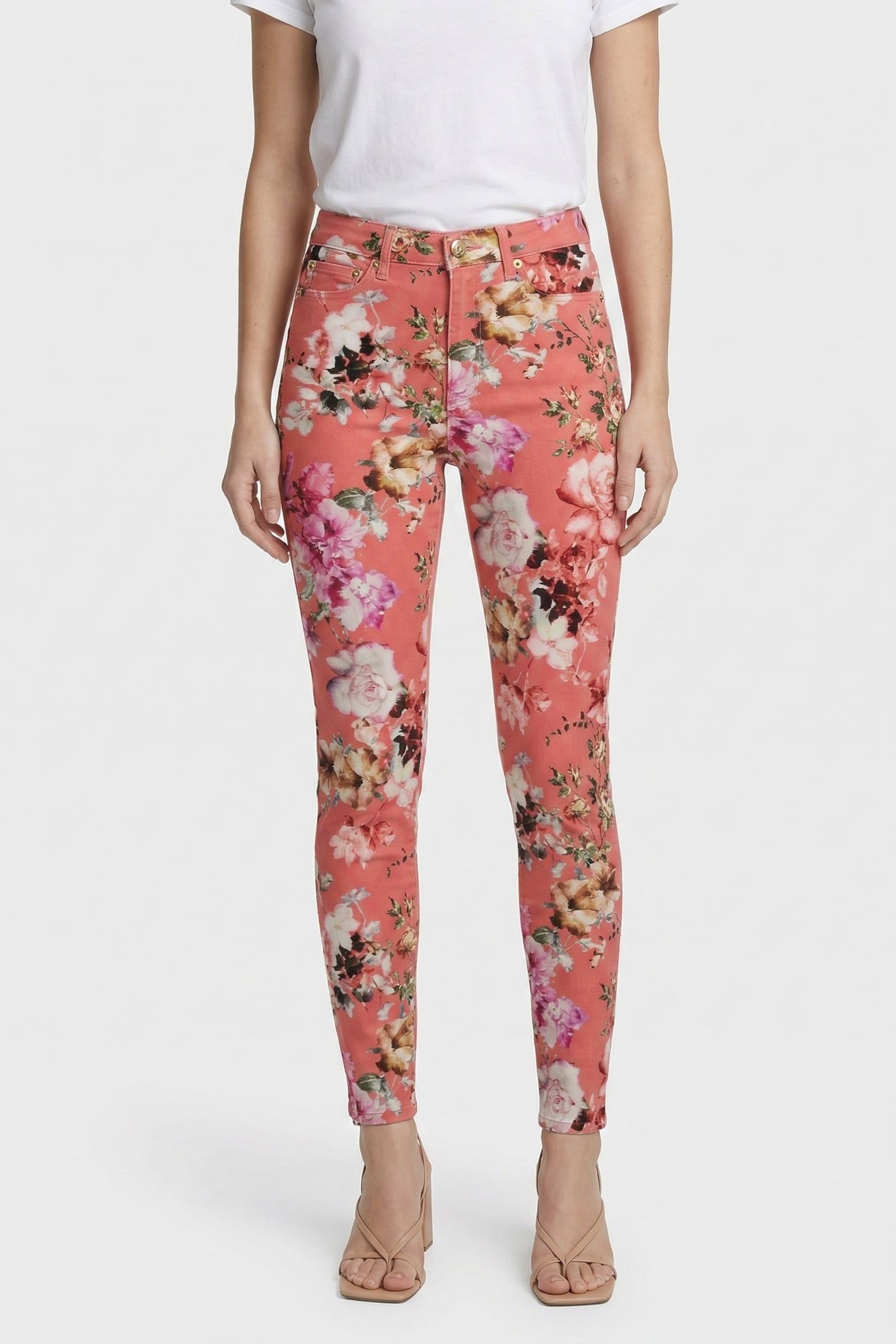 MARCIANO BY GUESS PRINTED STILETTO 99 ETHEREAL ROSES PINK 1