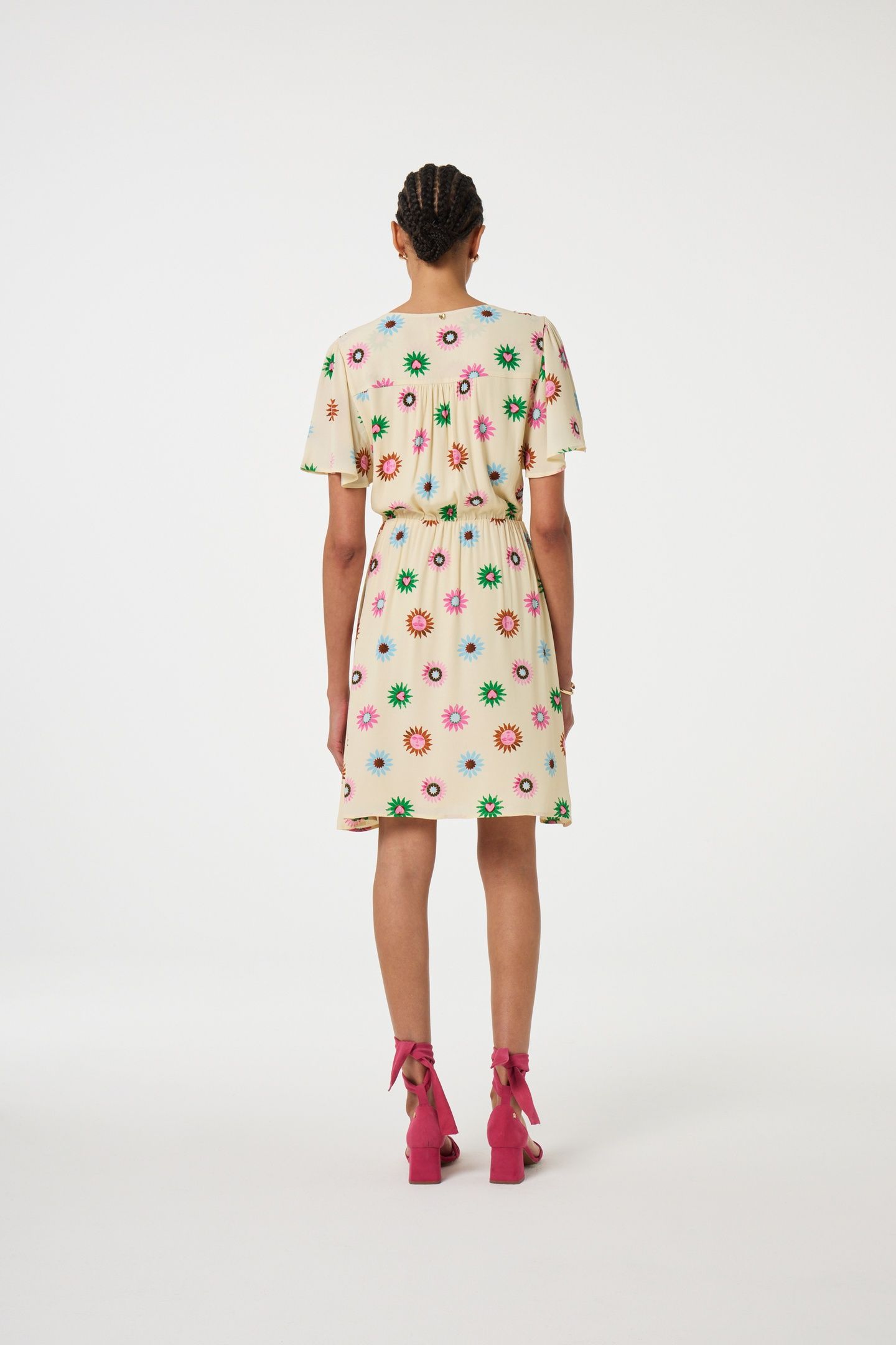 ASHA DRESS WARM WHITE/PINK DREA 3