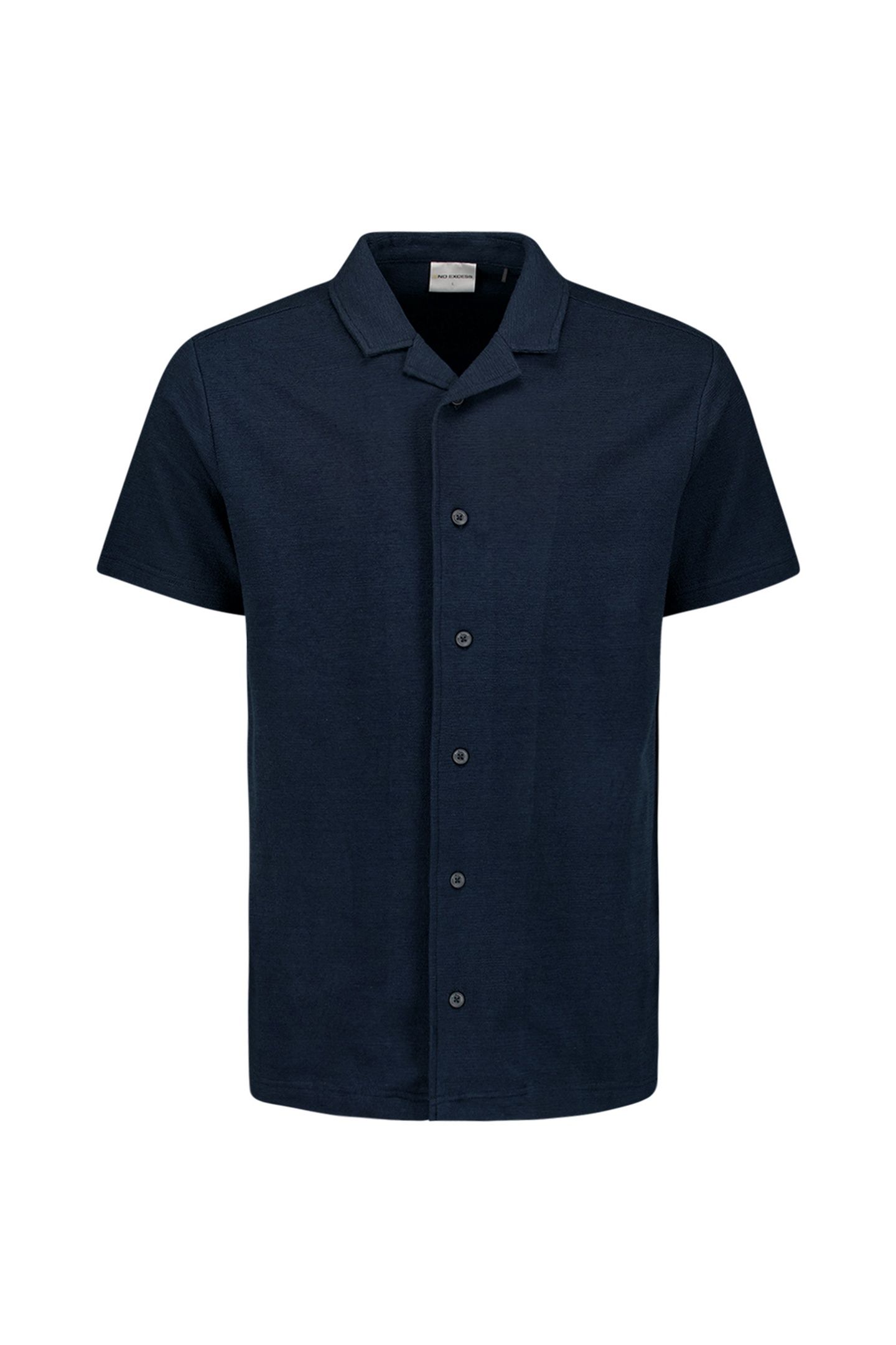 SHIRT SHORT SLEEVE JERSEY REVERS COLLAR SOLID TERRY DEEP BLU 4
