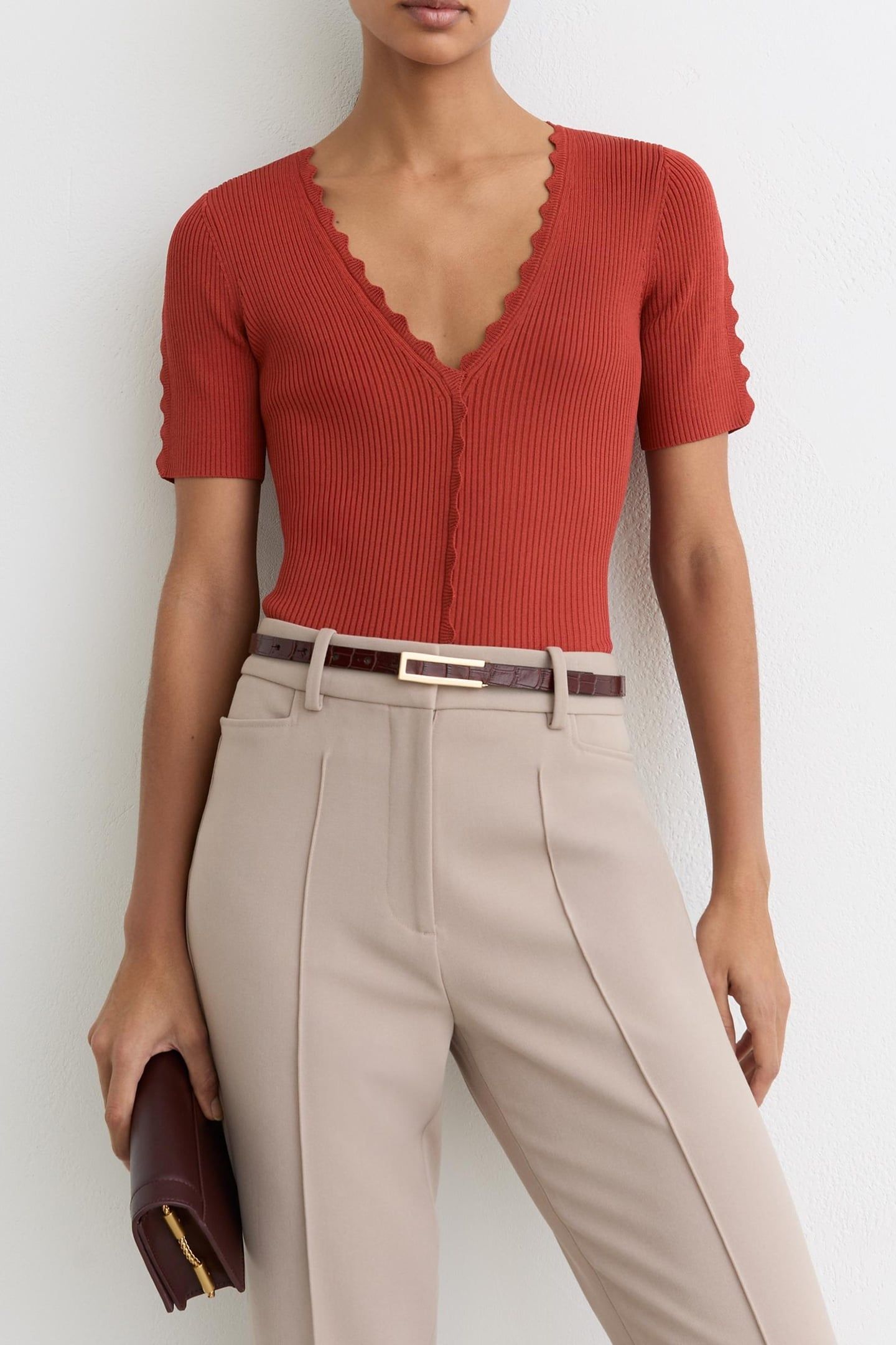 SCALLOP EDGE TOP RUST RED 1