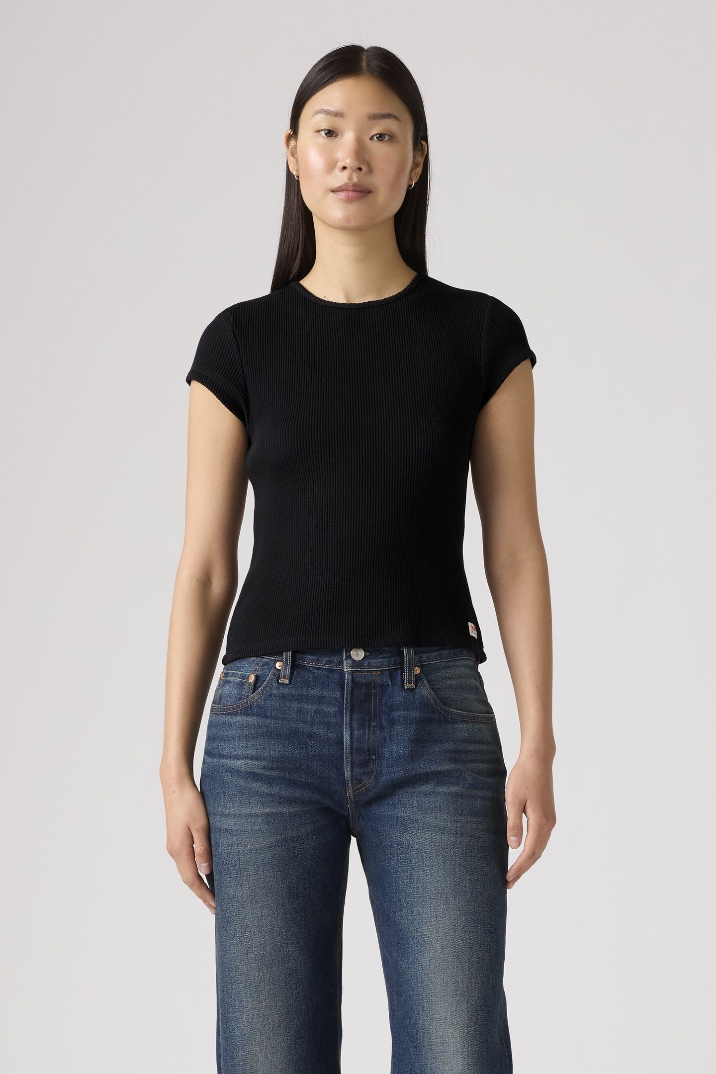 DRY GOODS WAFFLE CAP-SLEEVE TEE 2
