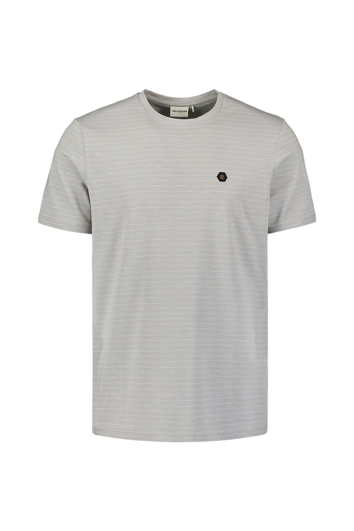 T-SHIRT CREWNECK SMALL PIN STRIPE MID GREY 4