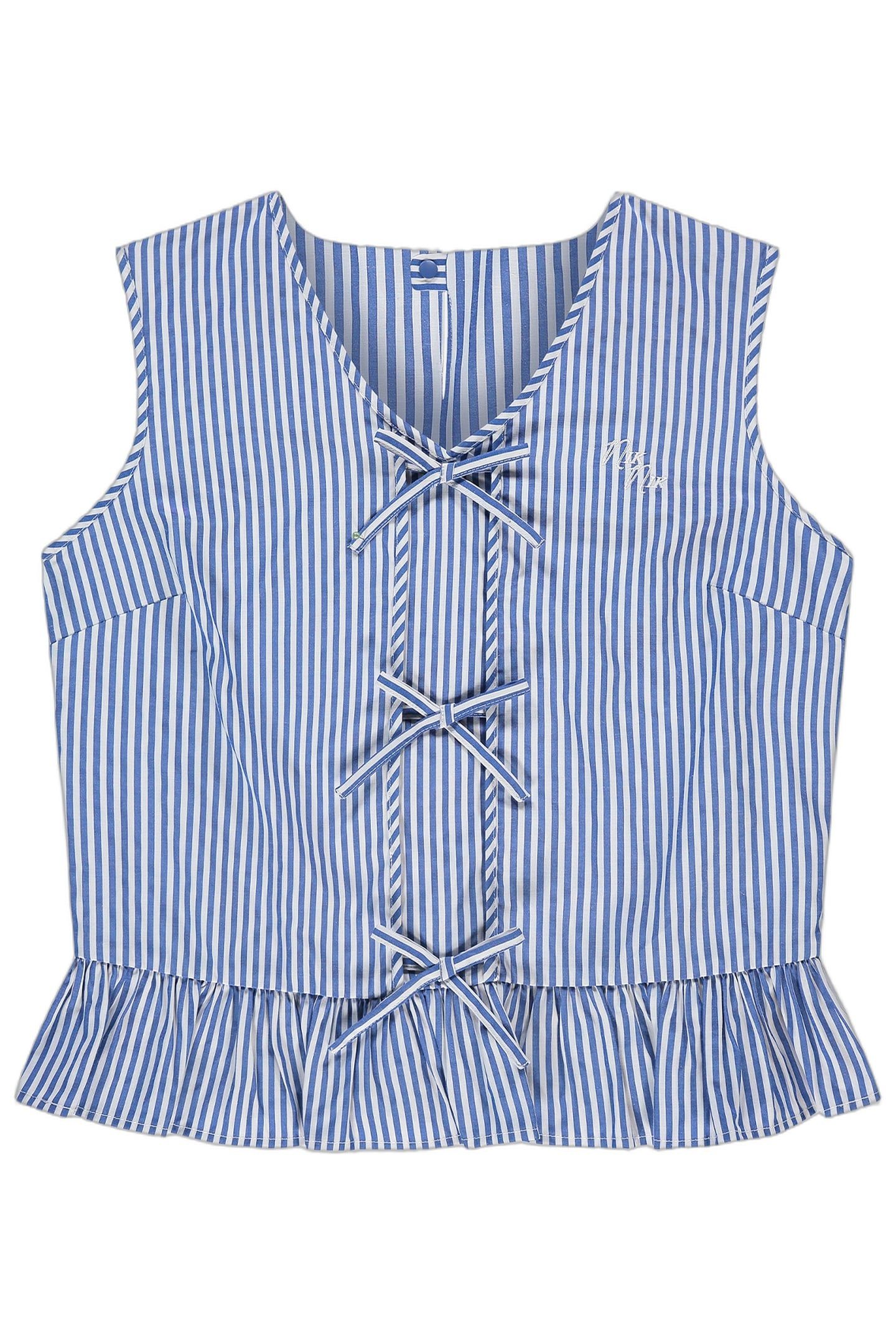 AAVA TOP AZURE BLUE/OFF WHITE 1
