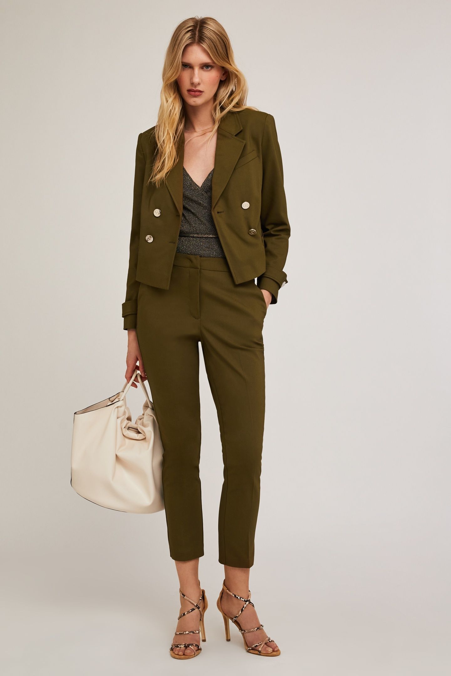 COTTON BLEND SPENCER JACKET MILITARY GREEN 3