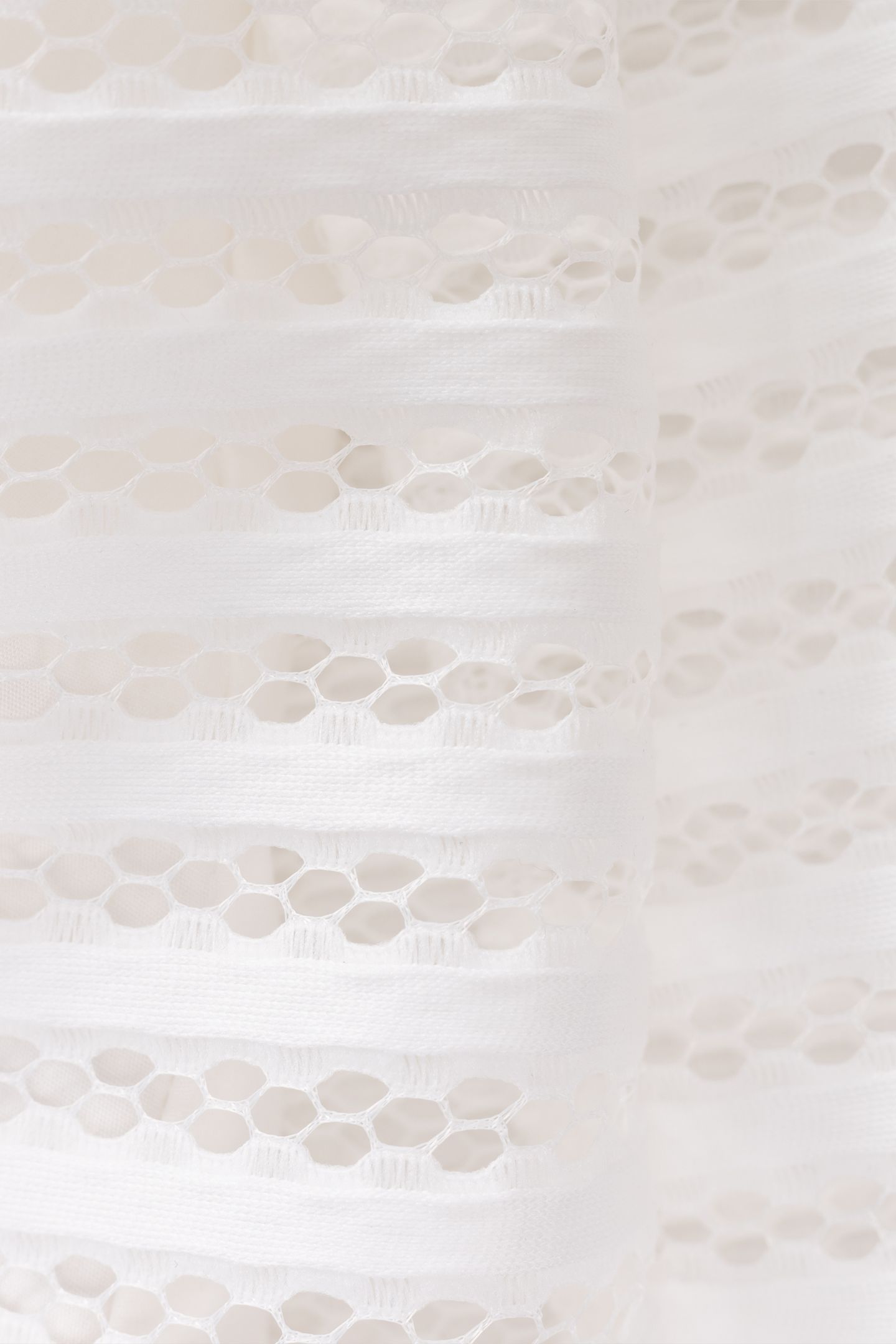 WHITE SKATER SKIRT WITH OPENWORK LACE STRIPES 7