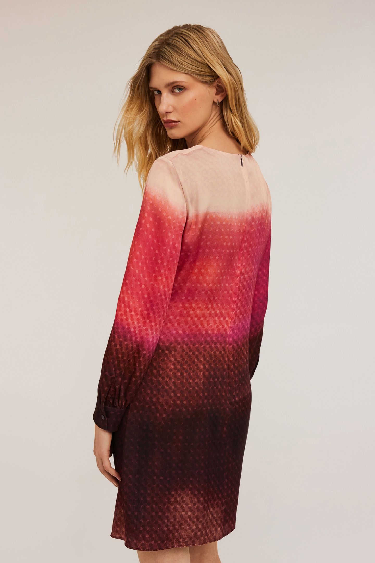 SATIN OMBRÉ DRESS FUCHSIA 2