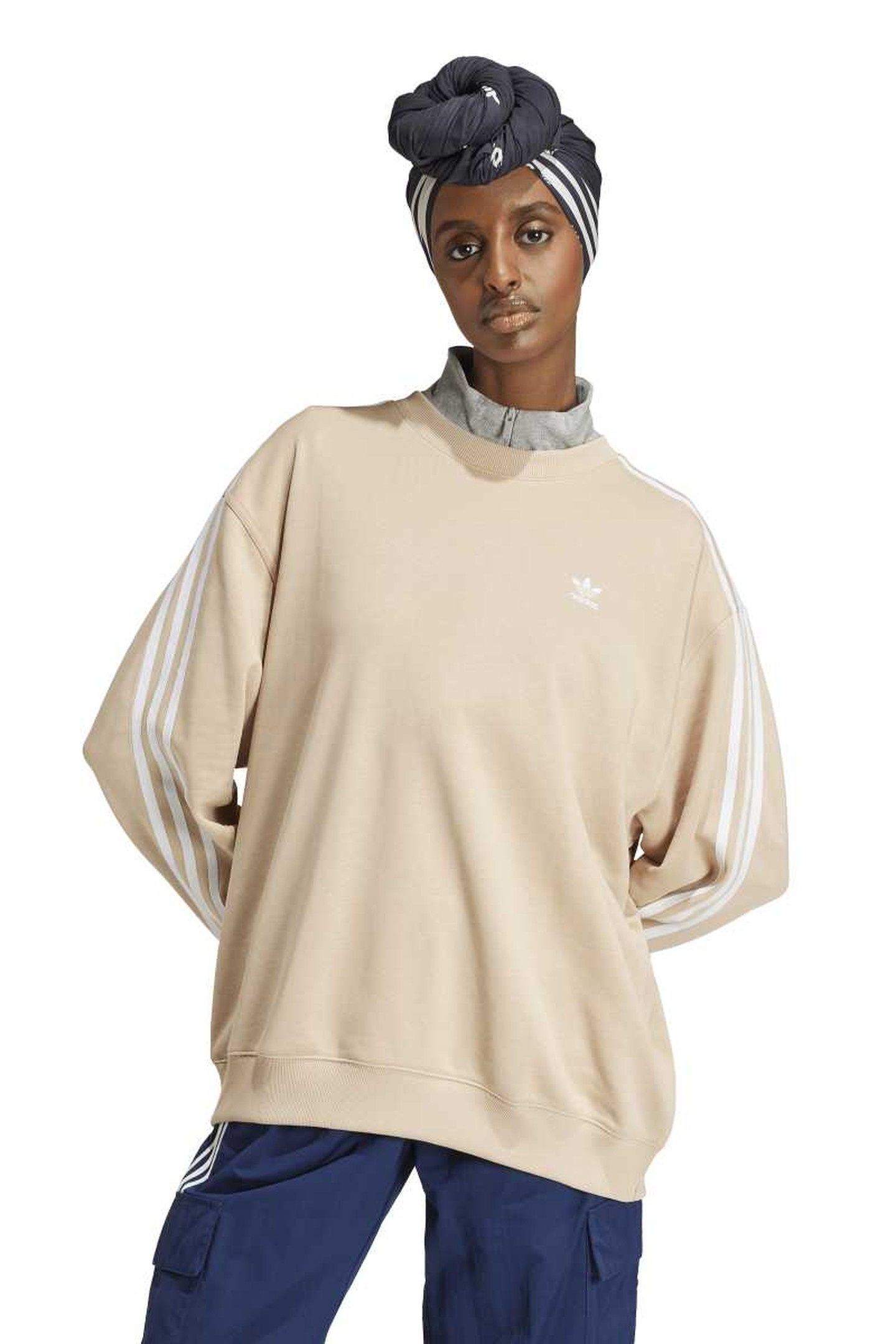 ORIGINALS 3-STRIPES OVERSIZED CREW SWEATSHIRT 1