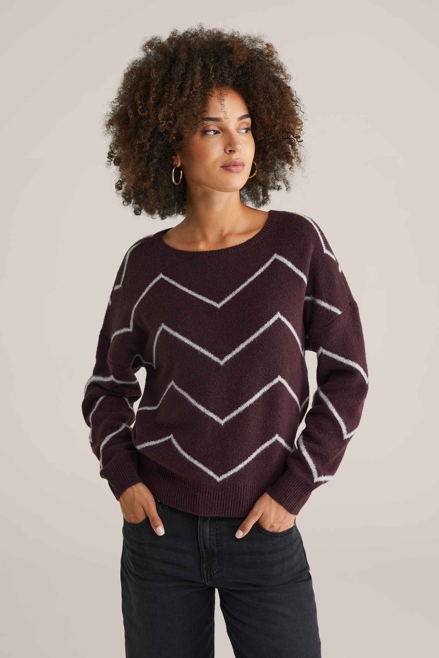 KNITTED PULLOVER AUBERGINE 2