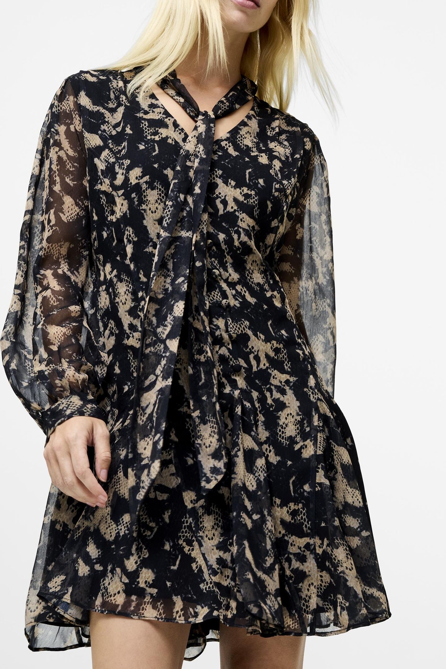 HALLIE CRINKLE CHIFFON DRESS YELLOW MULTI 2