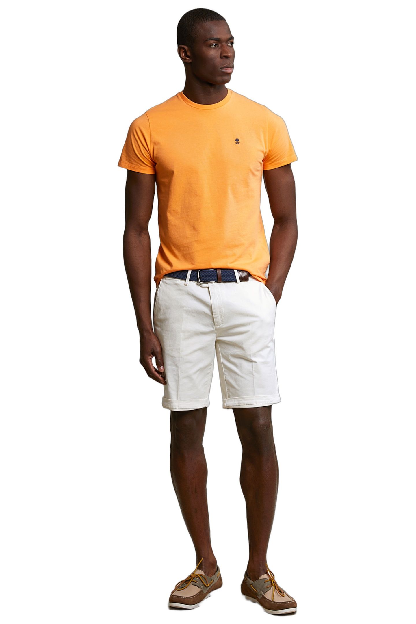 CUSTOM FIT BASIC PIMA COTTON CREW NECK T-SHIRT PEACH 2