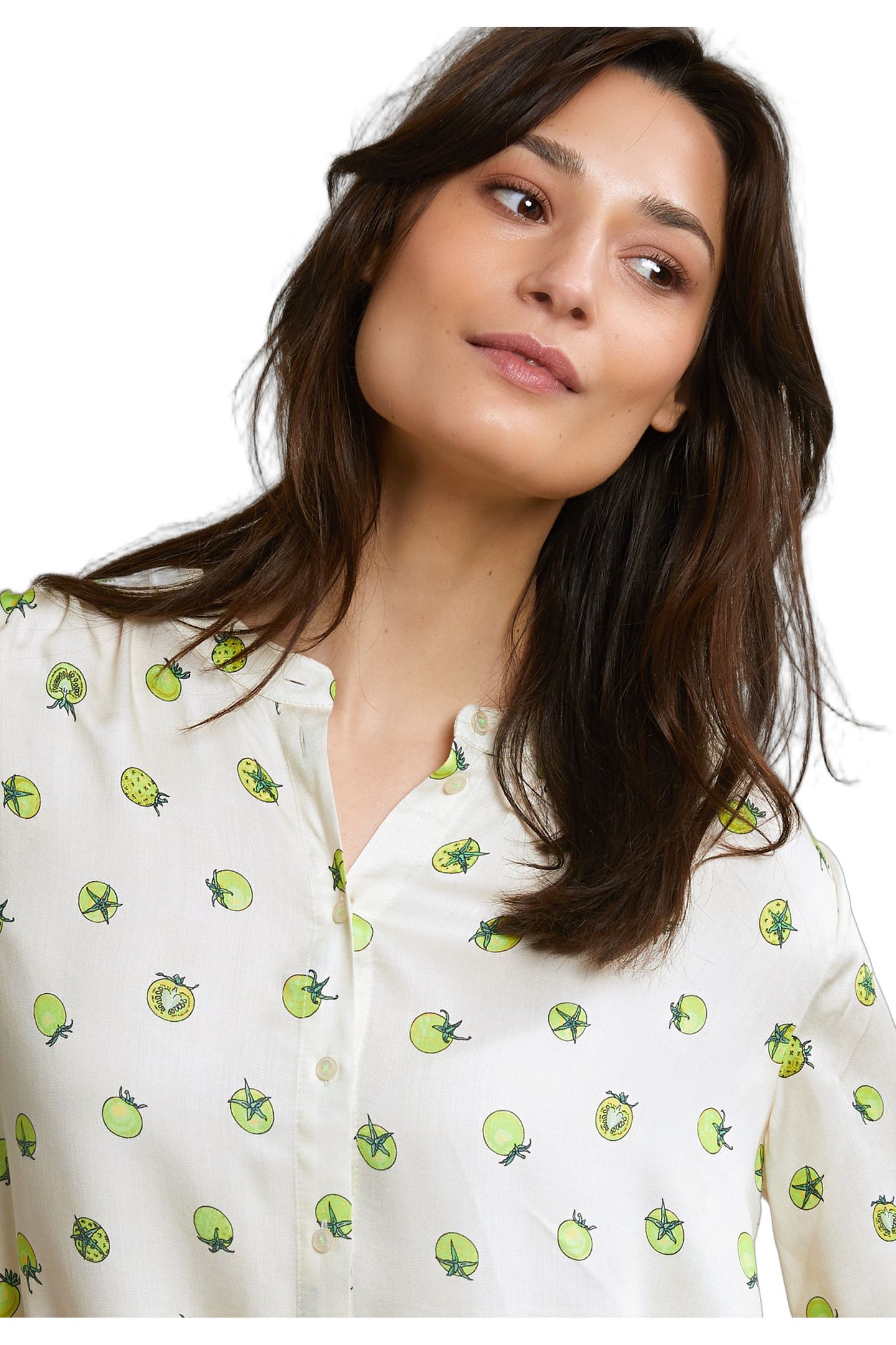 BEIGE/YELLOW FANTASY BLOUSE 3/4 SLEEVES 3