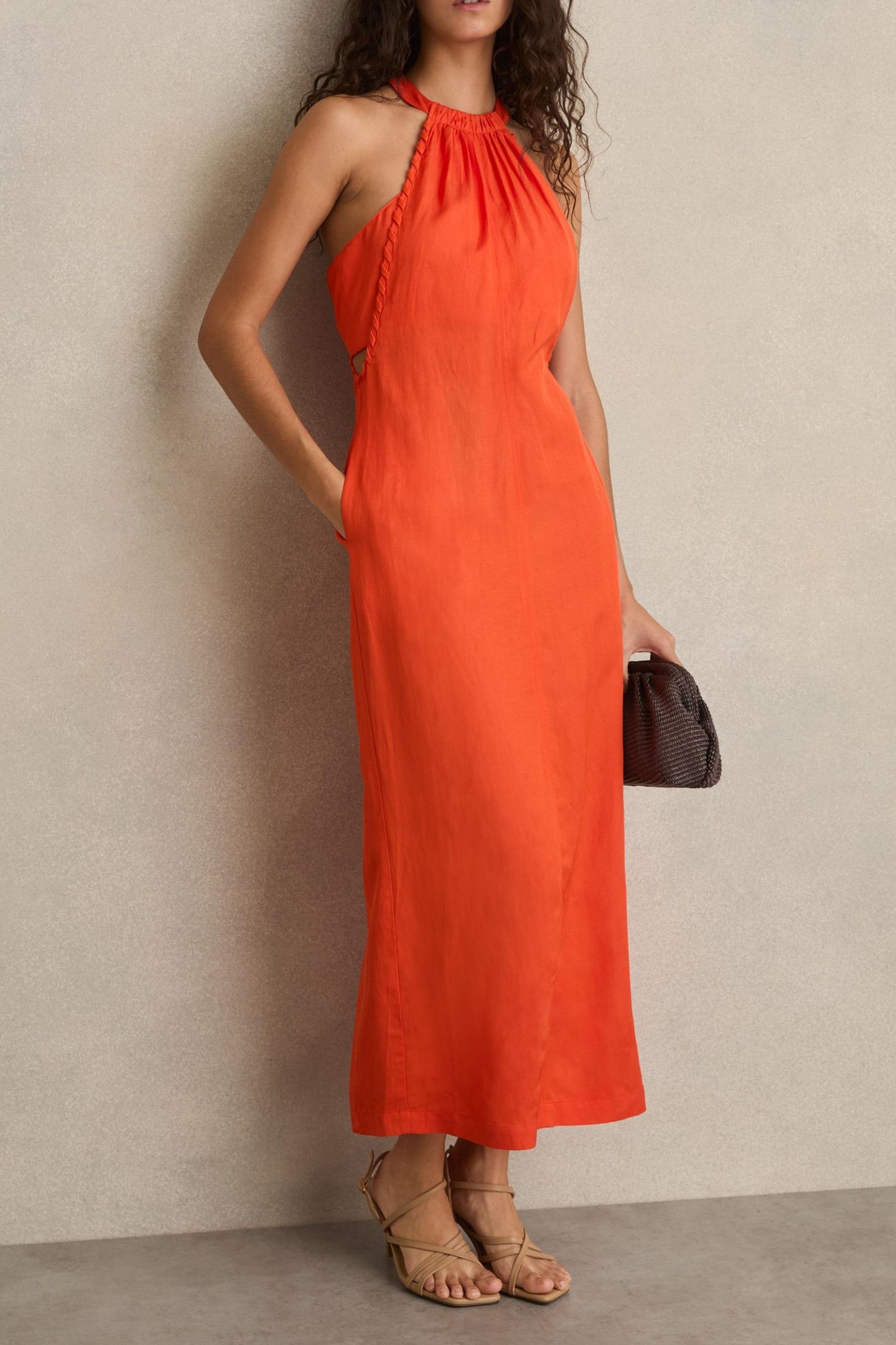 CRAFT STITCH HALTERNECK DRESS RED 1