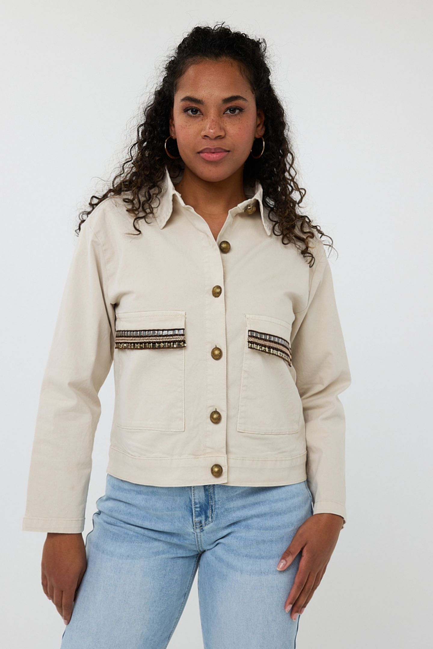JACKET FANCY EMBELLISHMENT SAND 2