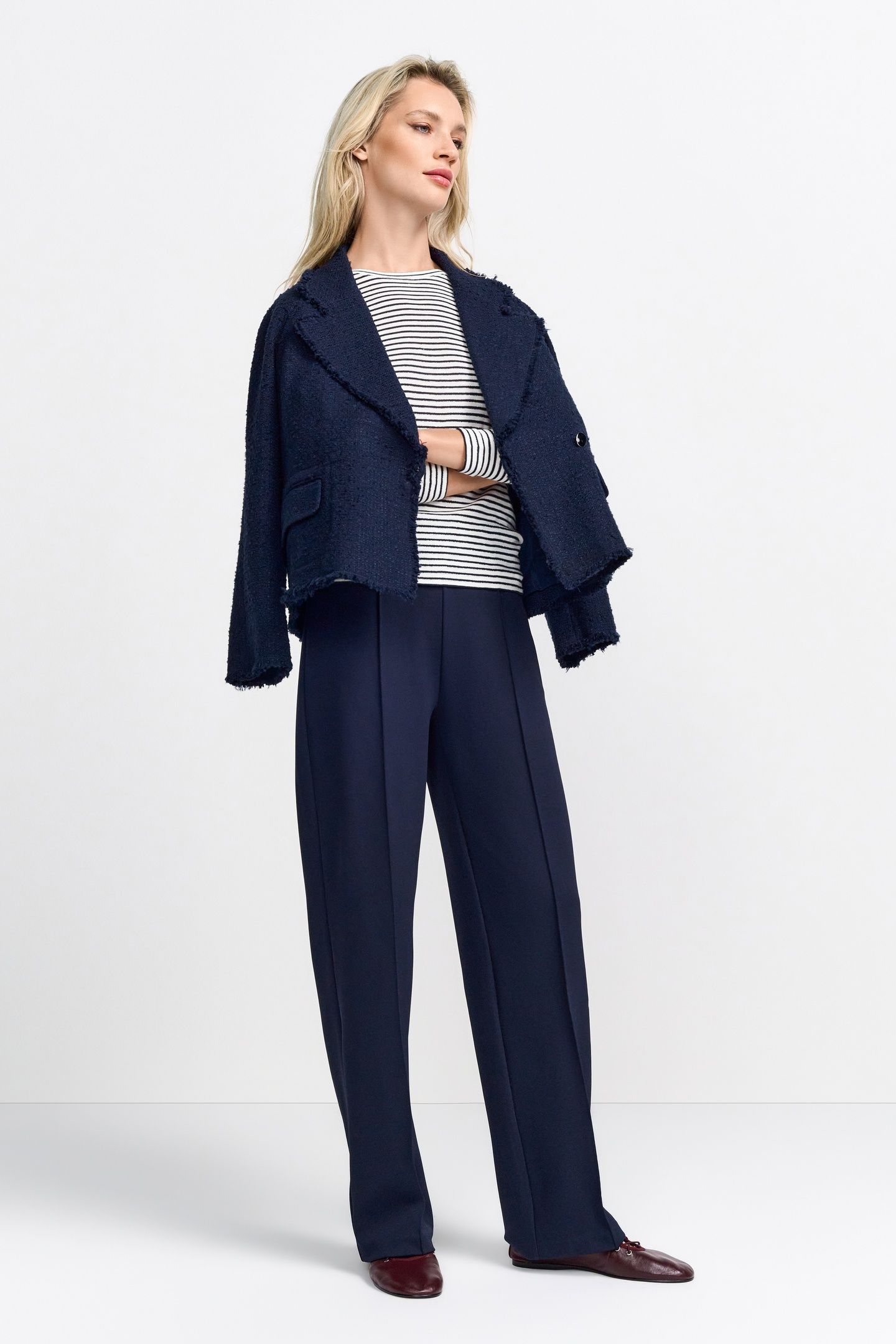 SPARKLE STRIPED LONGSLEEVE ORGANIC MIDNIGHT BLUE 1