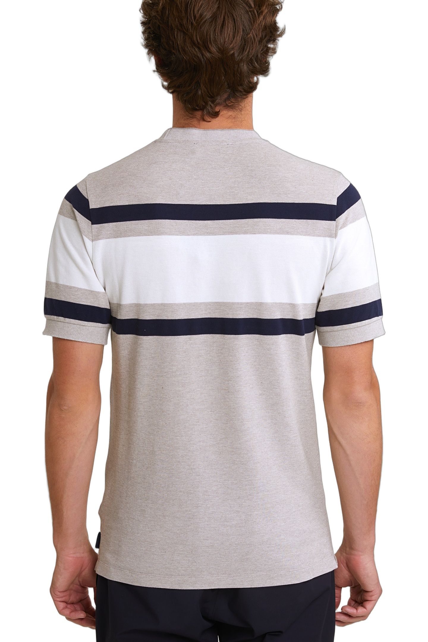 CUSTOM FIT SPORTY STRIPED T-SHIRT OLD WOOD MIX 3