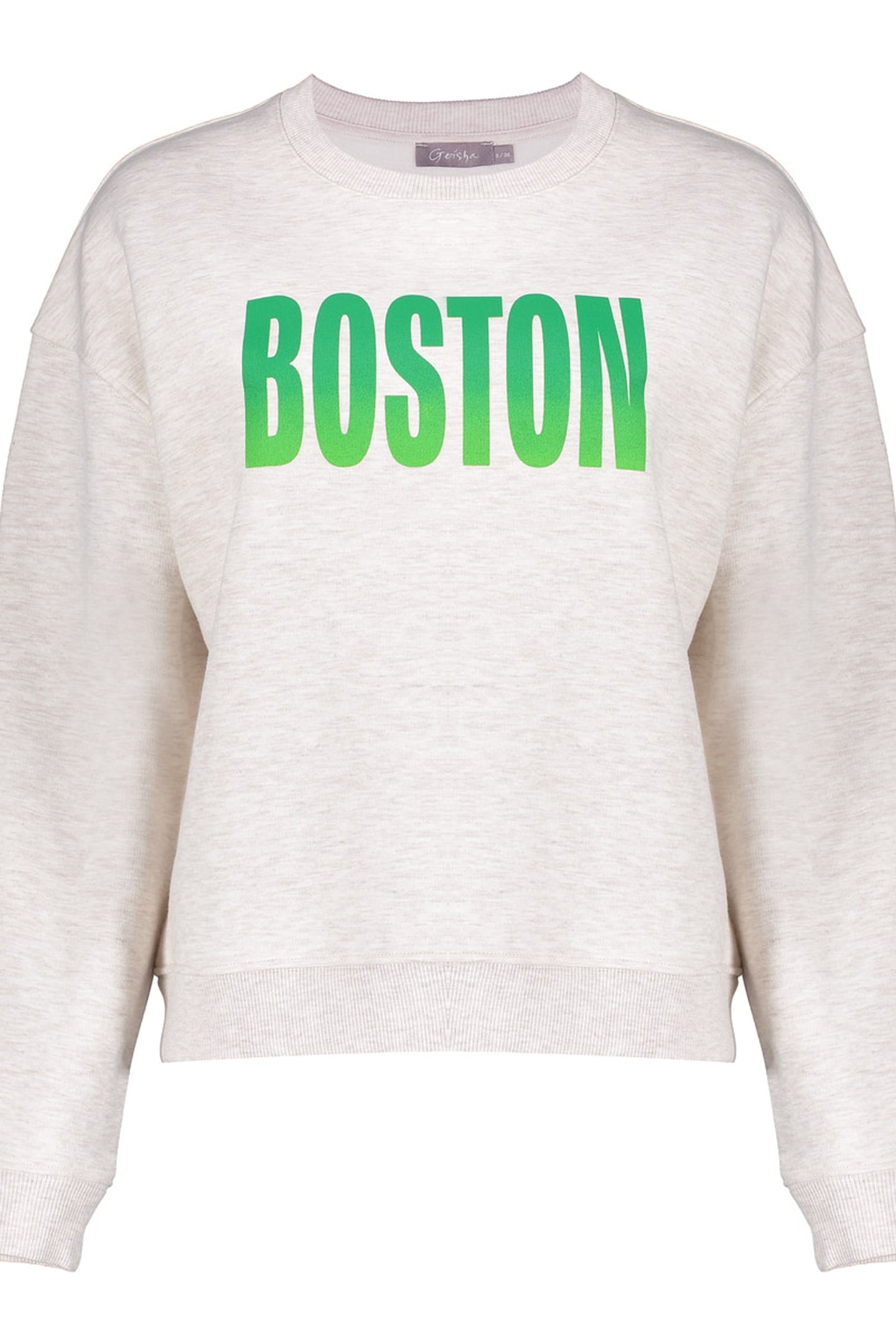 SWEATER "BOSTON" BEIGE MELANGE/GREEN 1