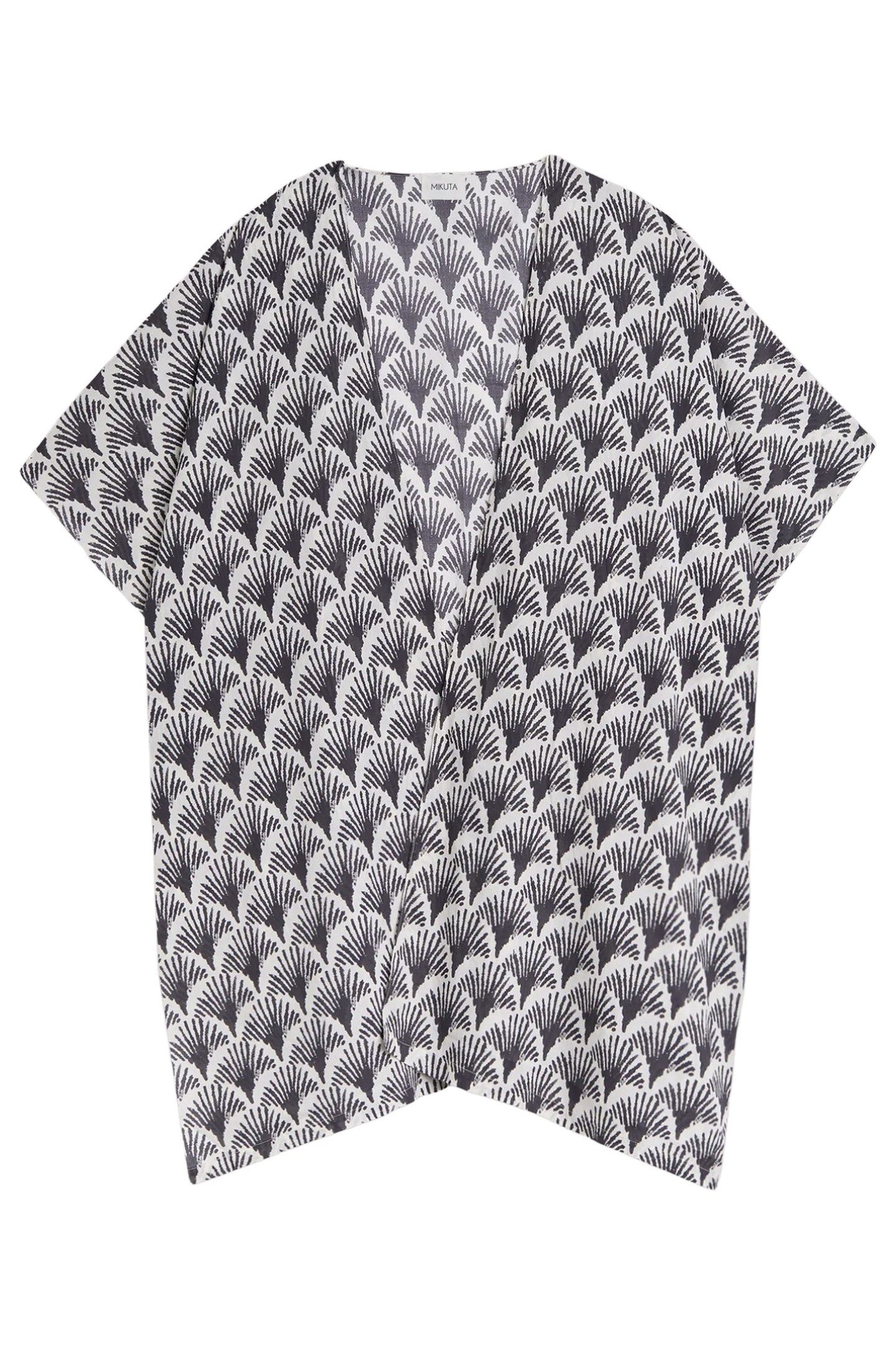 THE PRINTED FLOWY KIMONO BROWN 3