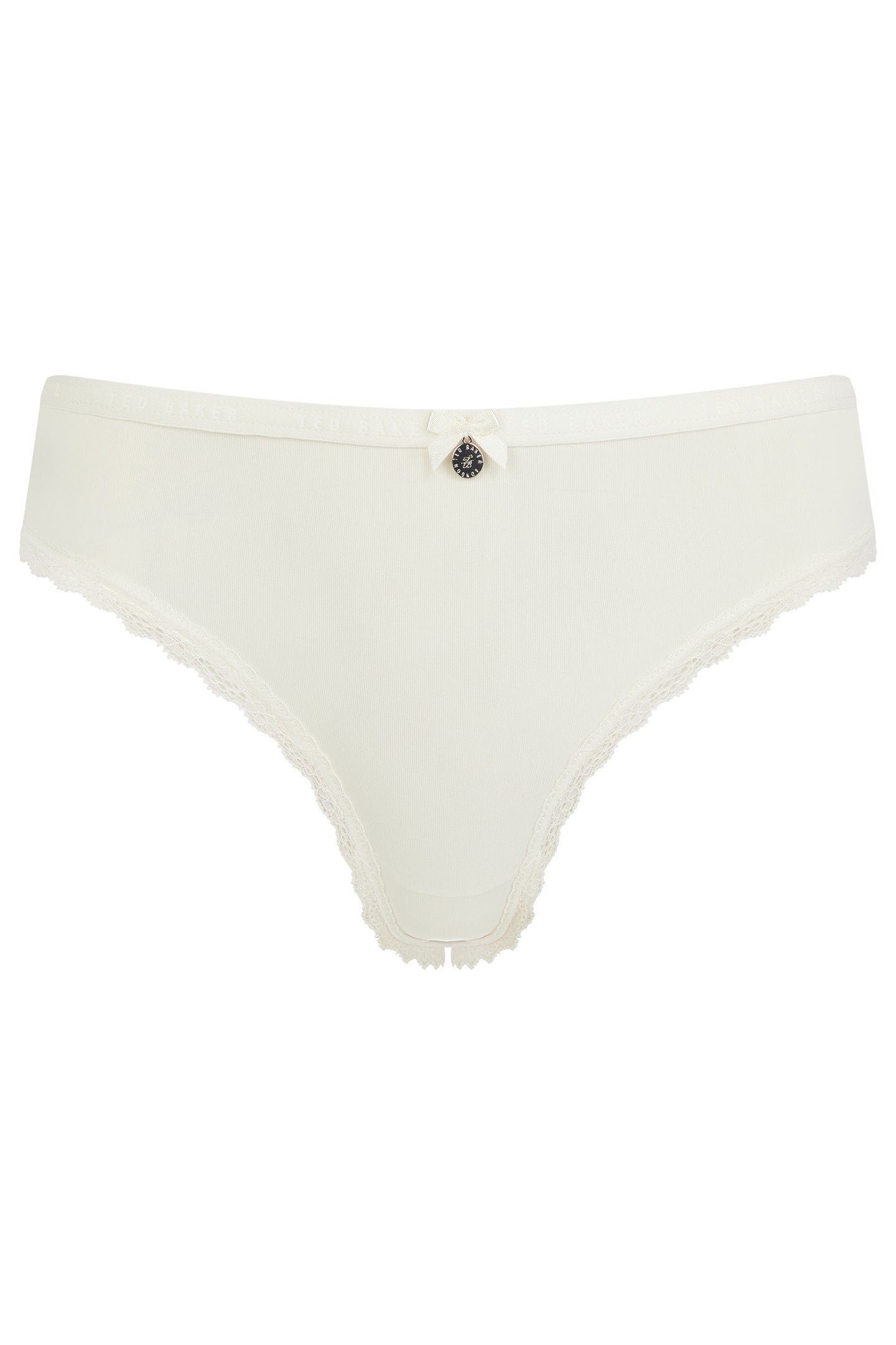 ZARIA 3PK SOLID BRIEF WITH LACE TRIM EGRET/BLUE/ALMOND 3