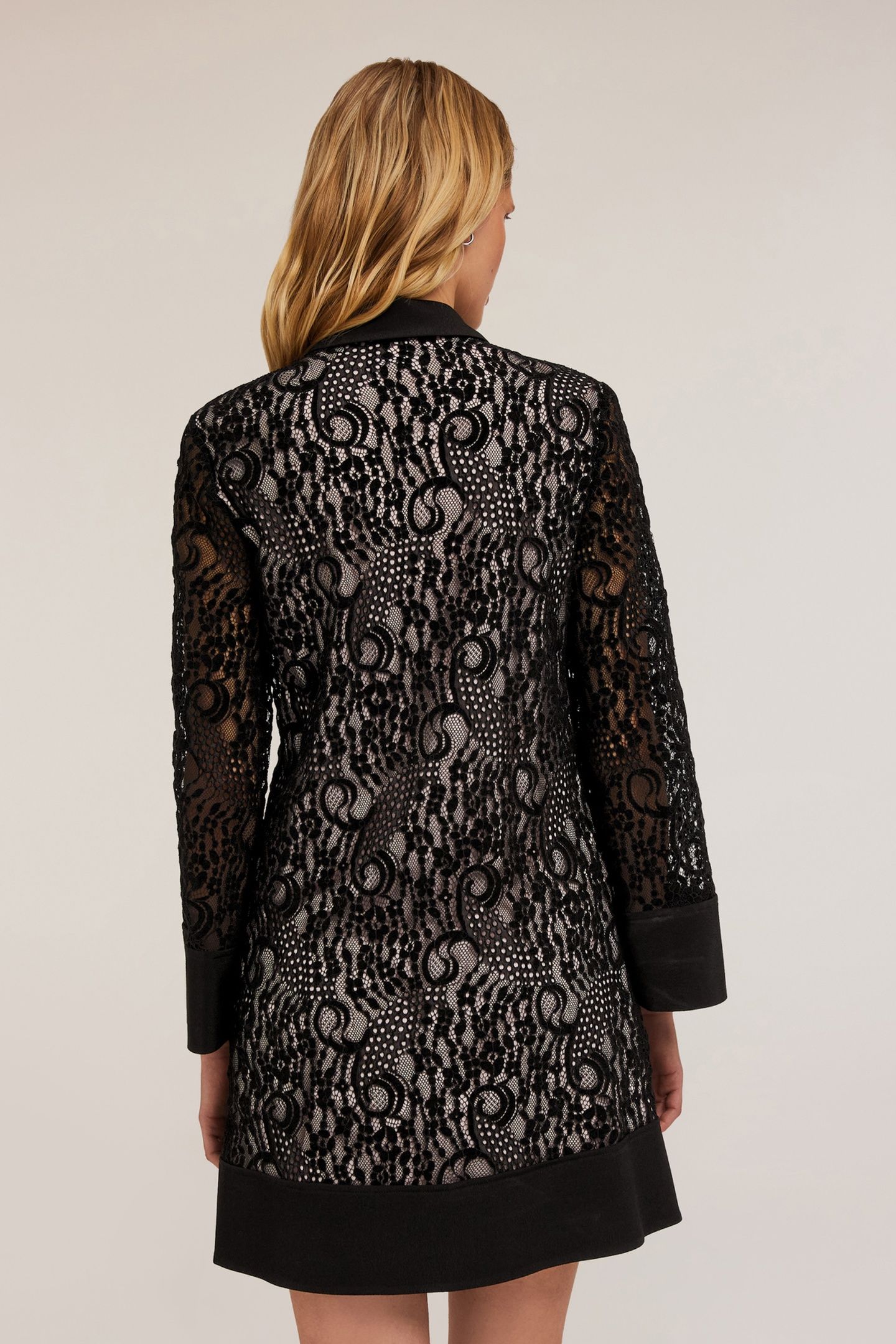 MACRAMÉ LACE CHEMISIER DRESS BLACK 2