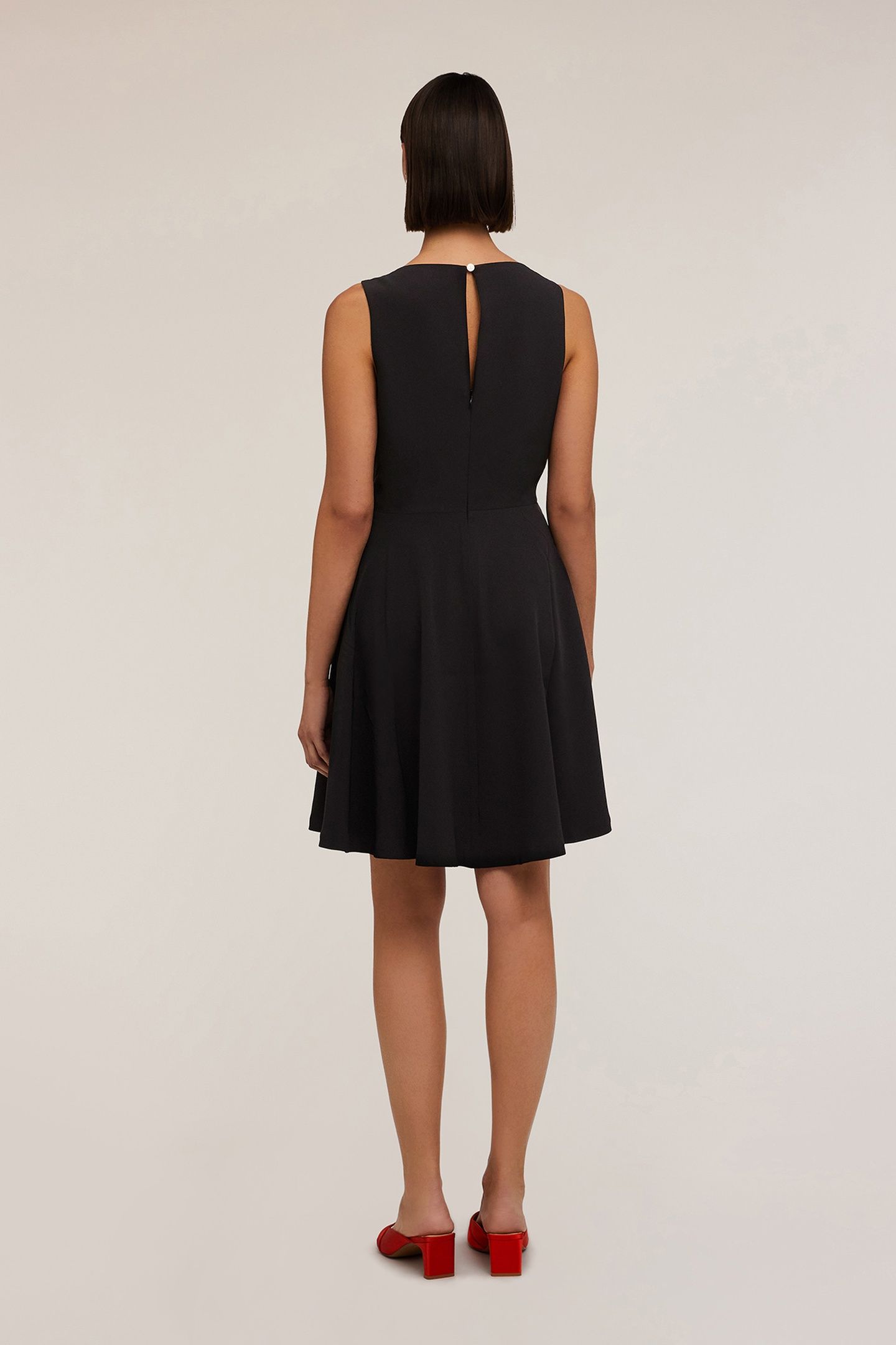 CREPE FABRIC MINI DRESS BLACK 3