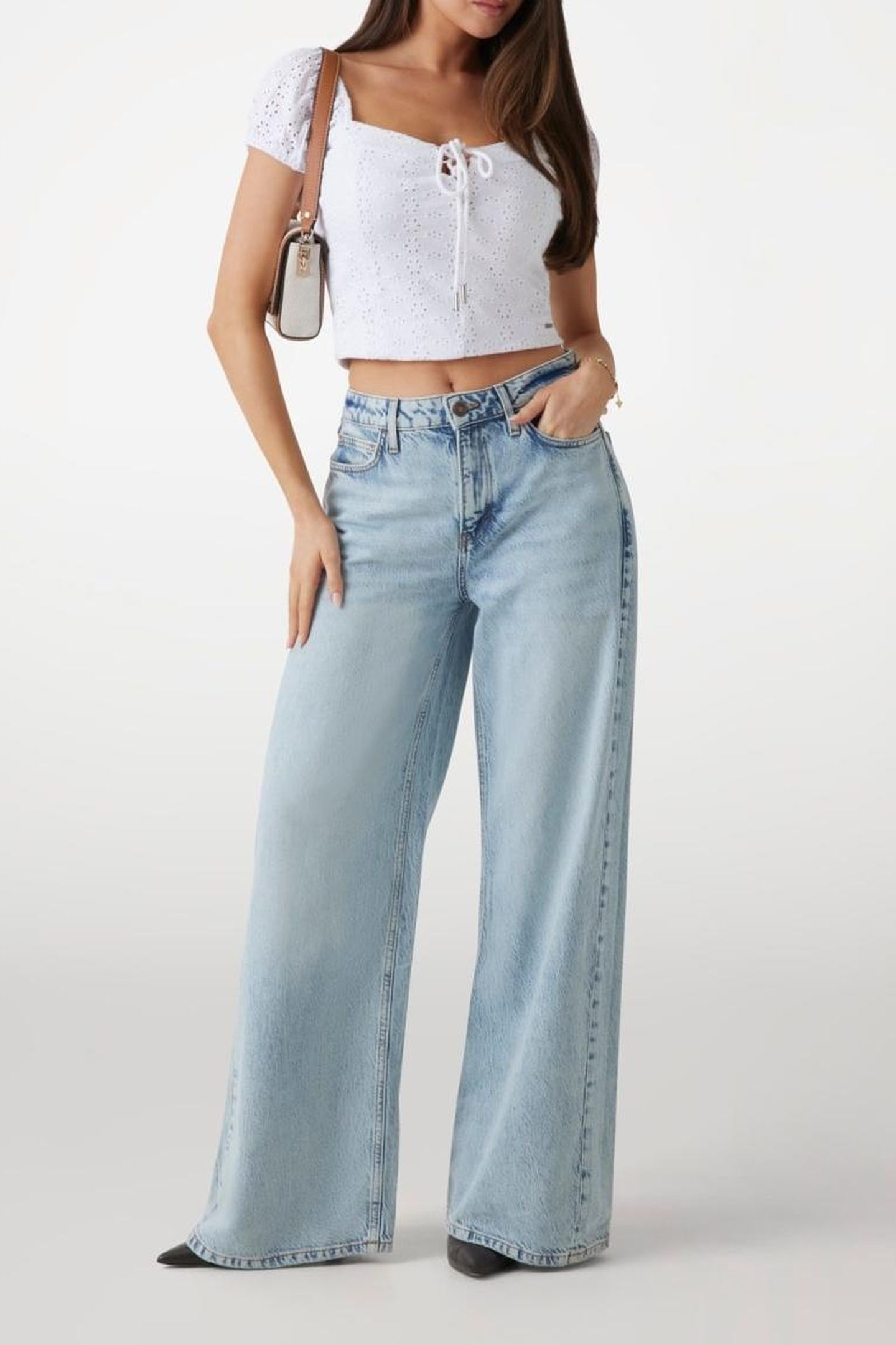 GUESS ECO ELIANE SS PUFFED TOP PURE WHITE 1
