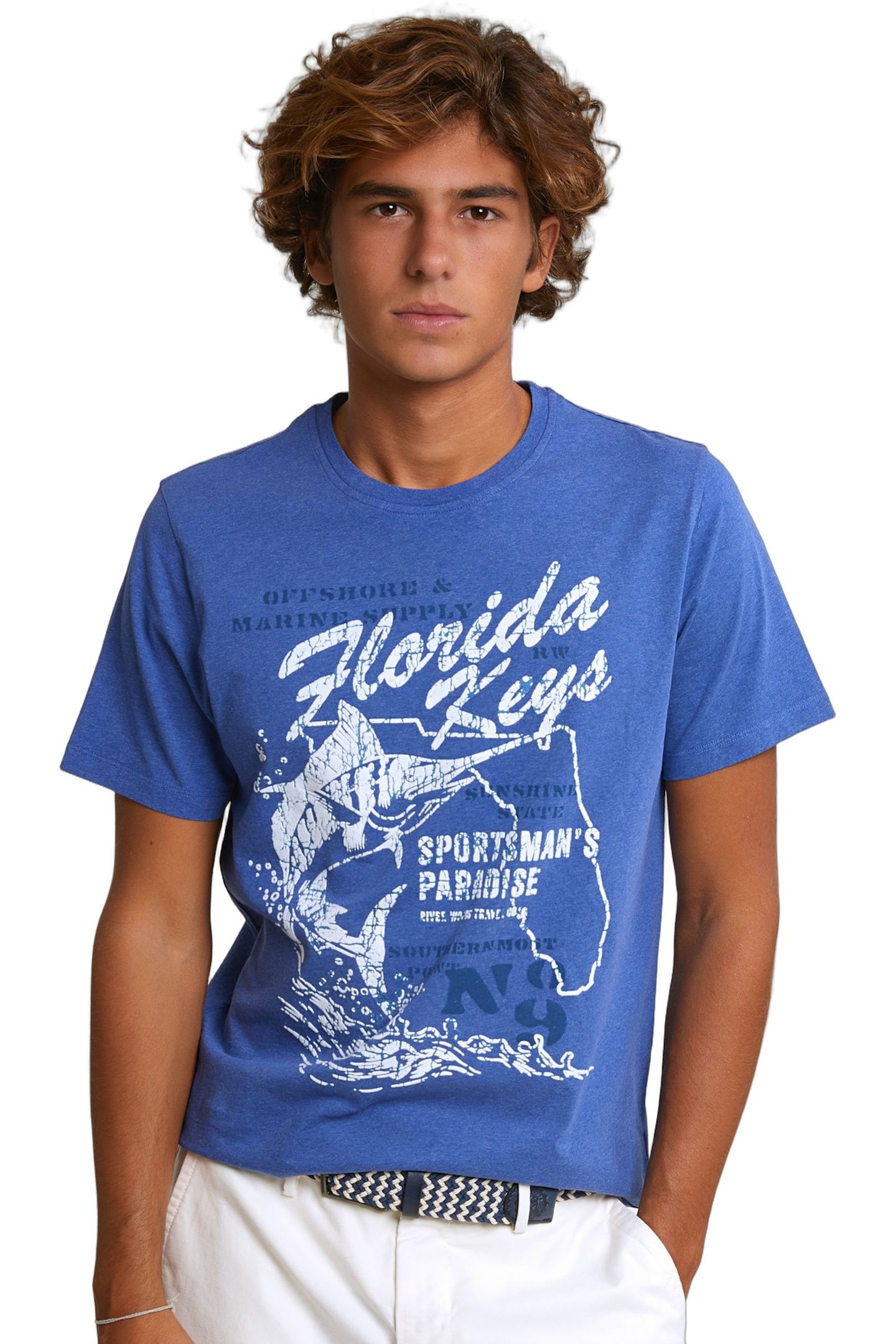 NORMAL FIT BASIC T-SHIRT SHORT SLEEVES HAMPTONS BLUE MIX 1
