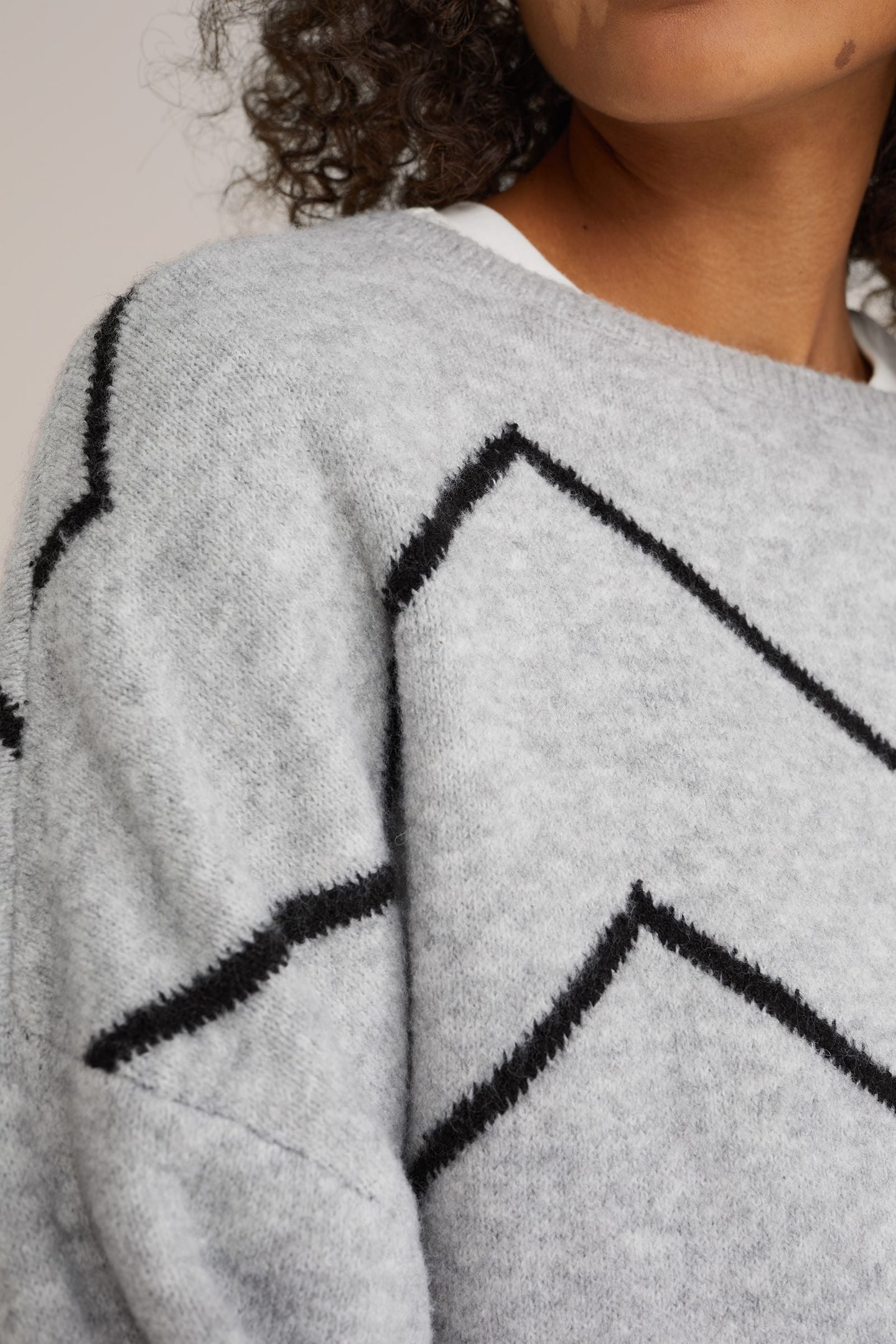KNITTED PULLOVER BLENDED LIGHT GREY 5