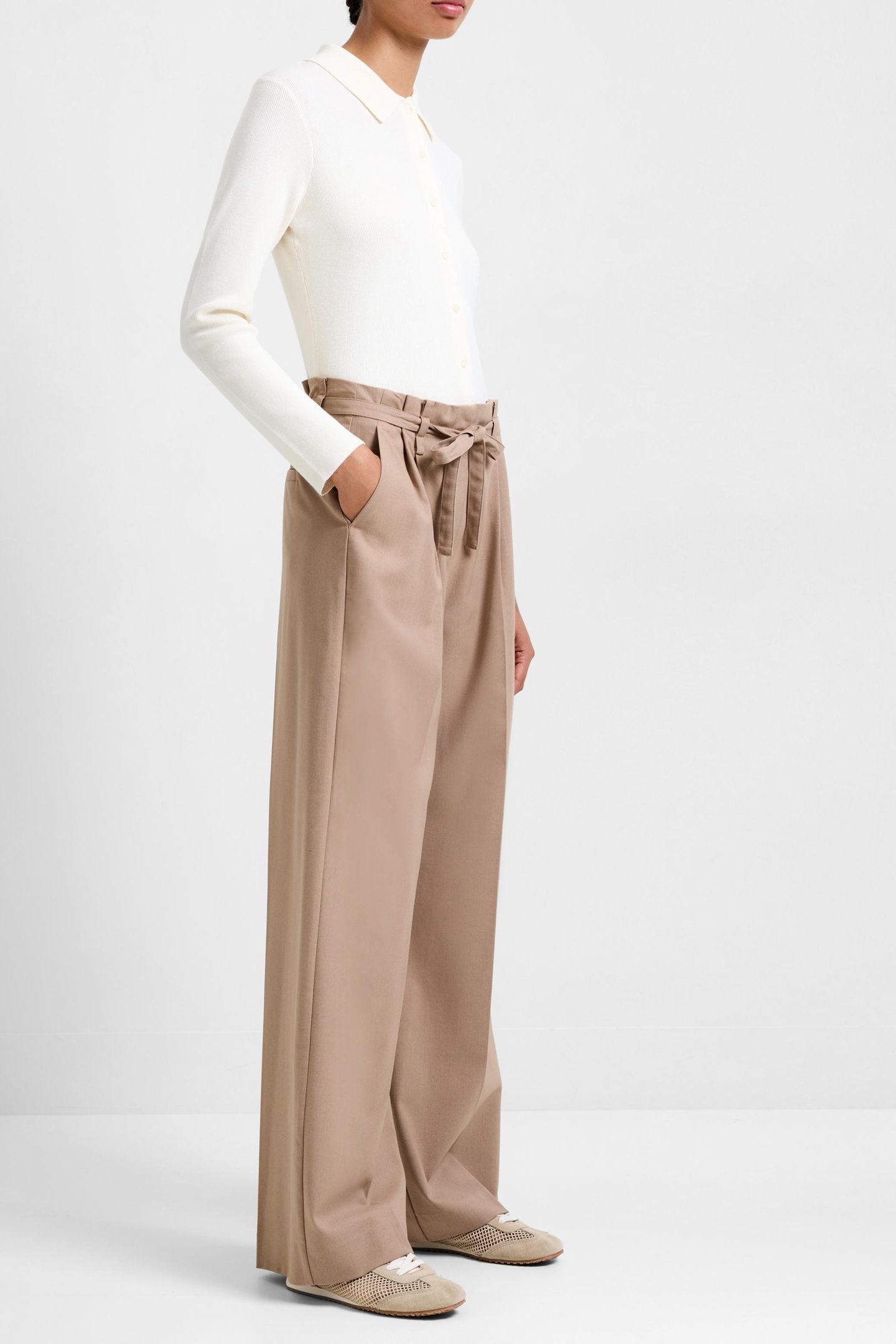 FERRI FLANNEL WIDE LEG TRSR CAMEL 2
