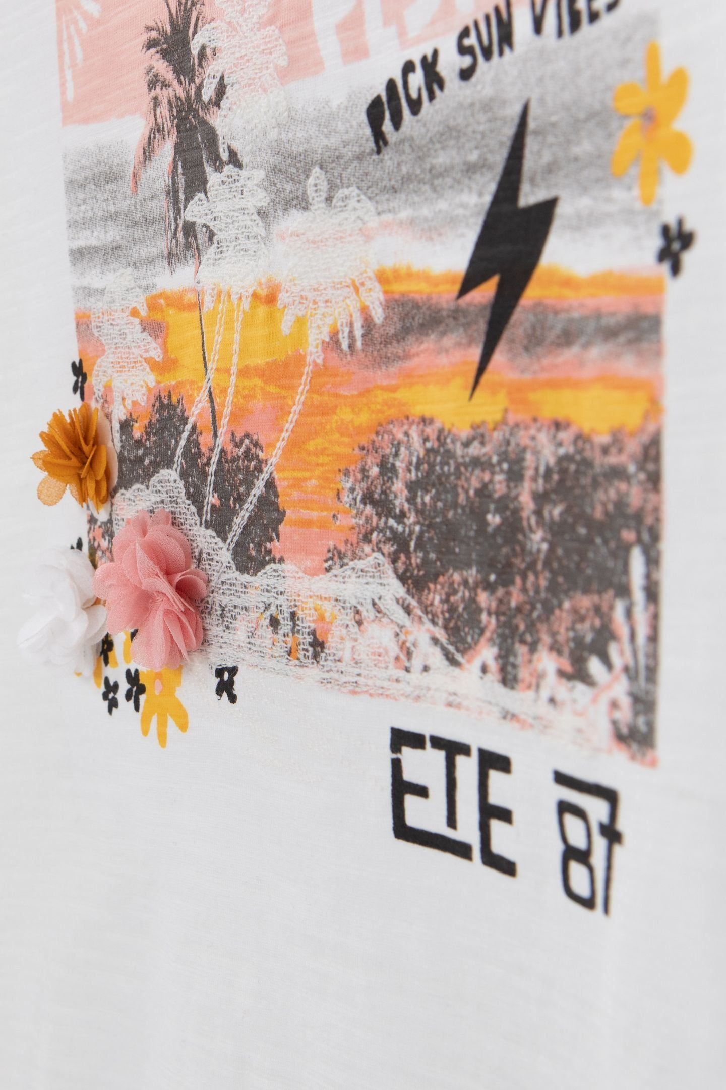 GIRLS' ECRU ORGANIC COTTON SUNSET T-SHIRT 5